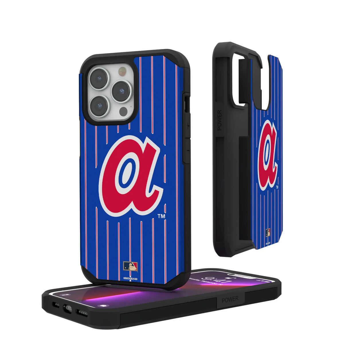 Atlanta Braves 1972-1980 - Cooperstown Collection Pinstripe iPhone Rugged Phone Case for Apple iPhone