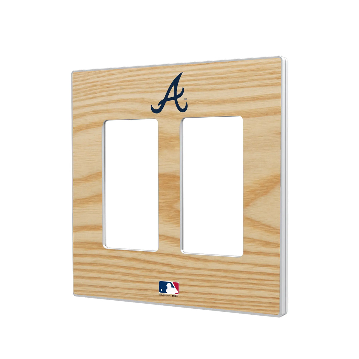 Atlanta Braves Baseball Bat Hidden-Screw Light Switch Plate#Style_Double Rocker