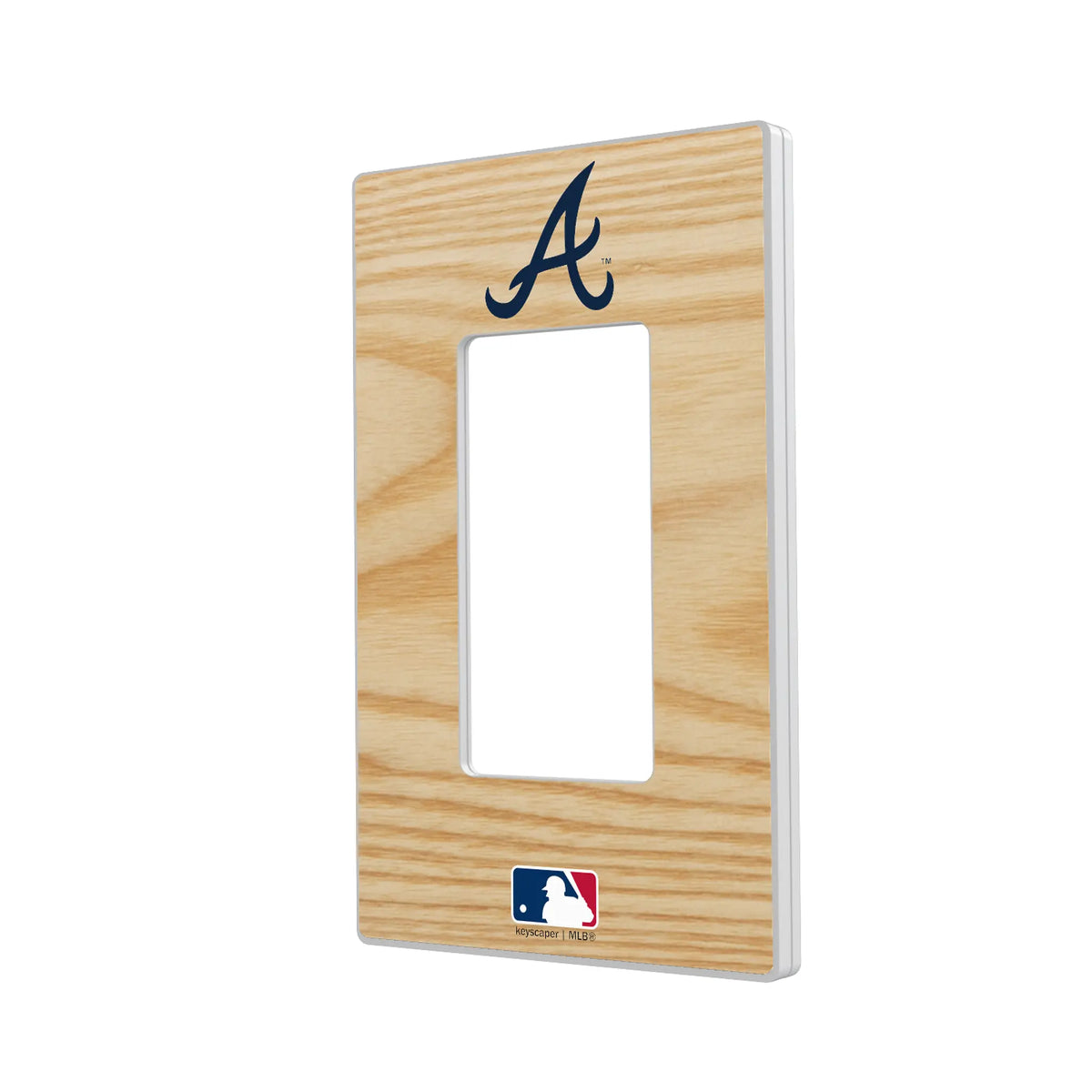 Atlanta Braves Baseball Bat Hidden-Screw Light Switch Plate#Style_Single Rocker
