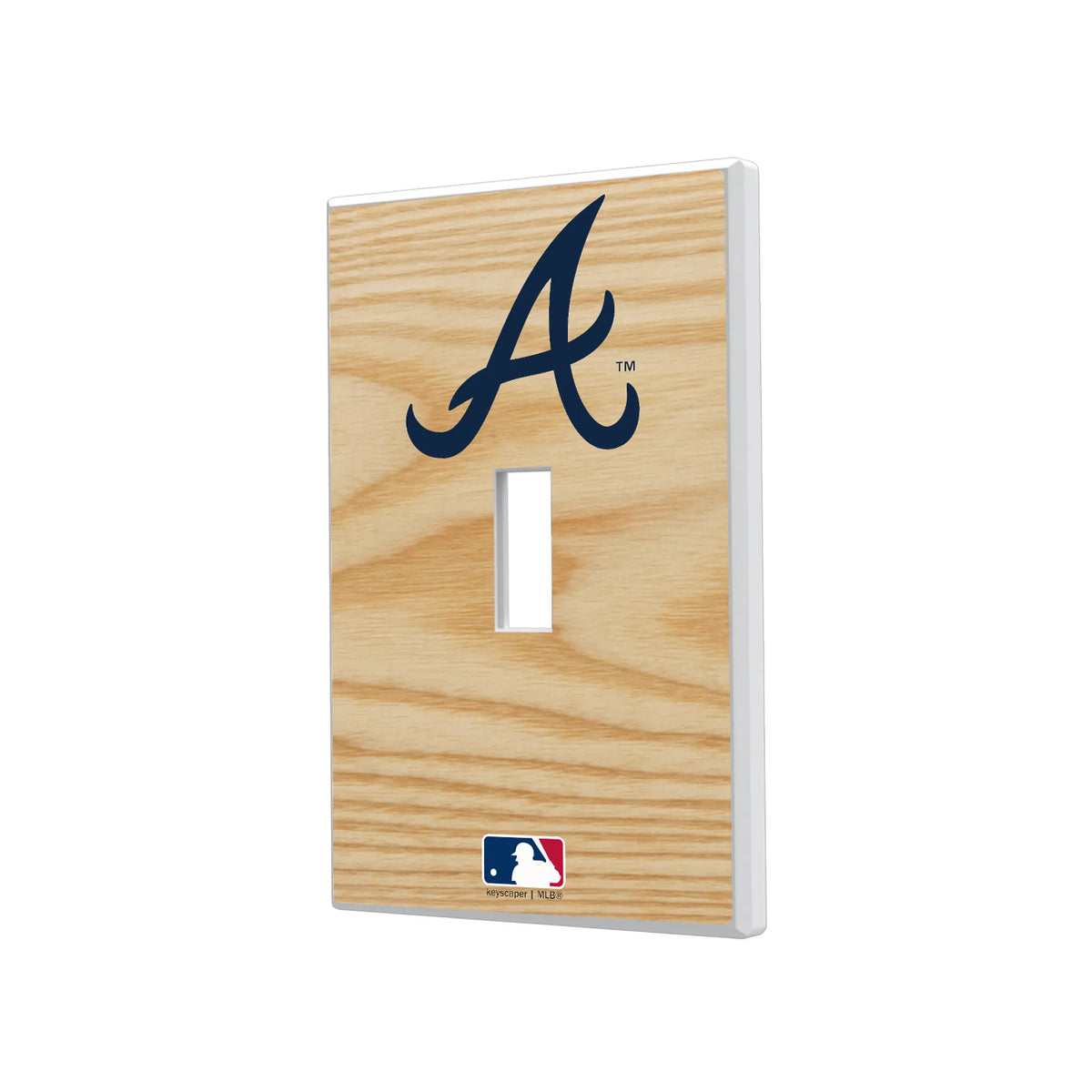 Atlanta Braves Baseball Bat Hidden-Screw Light Switch Plate#Style_Single Toggle