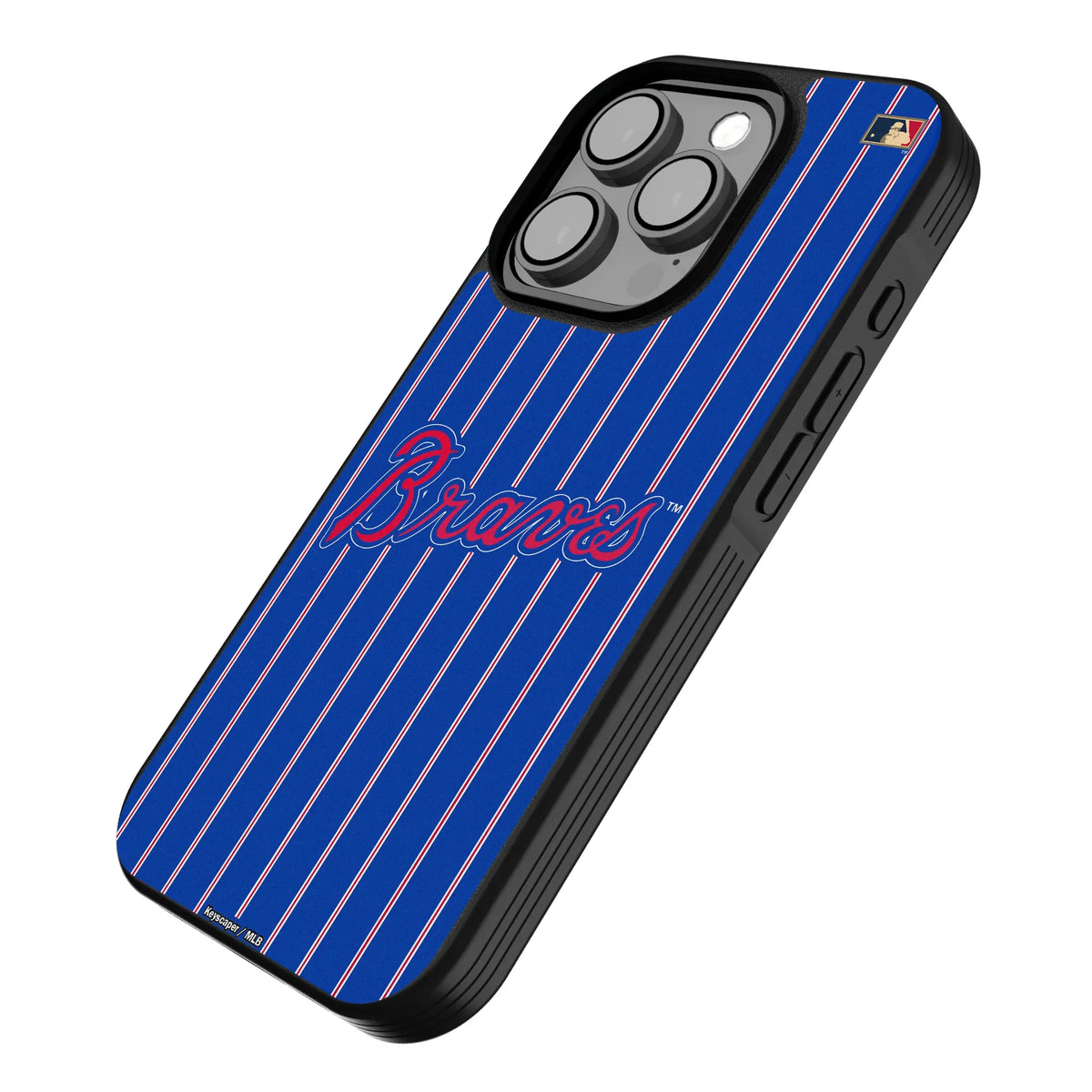 Atlanta Braves Home 2012 - Cooperstown Collection Pinstripe iPhone Bump Phone Case for Apple iPhone - Isometric View