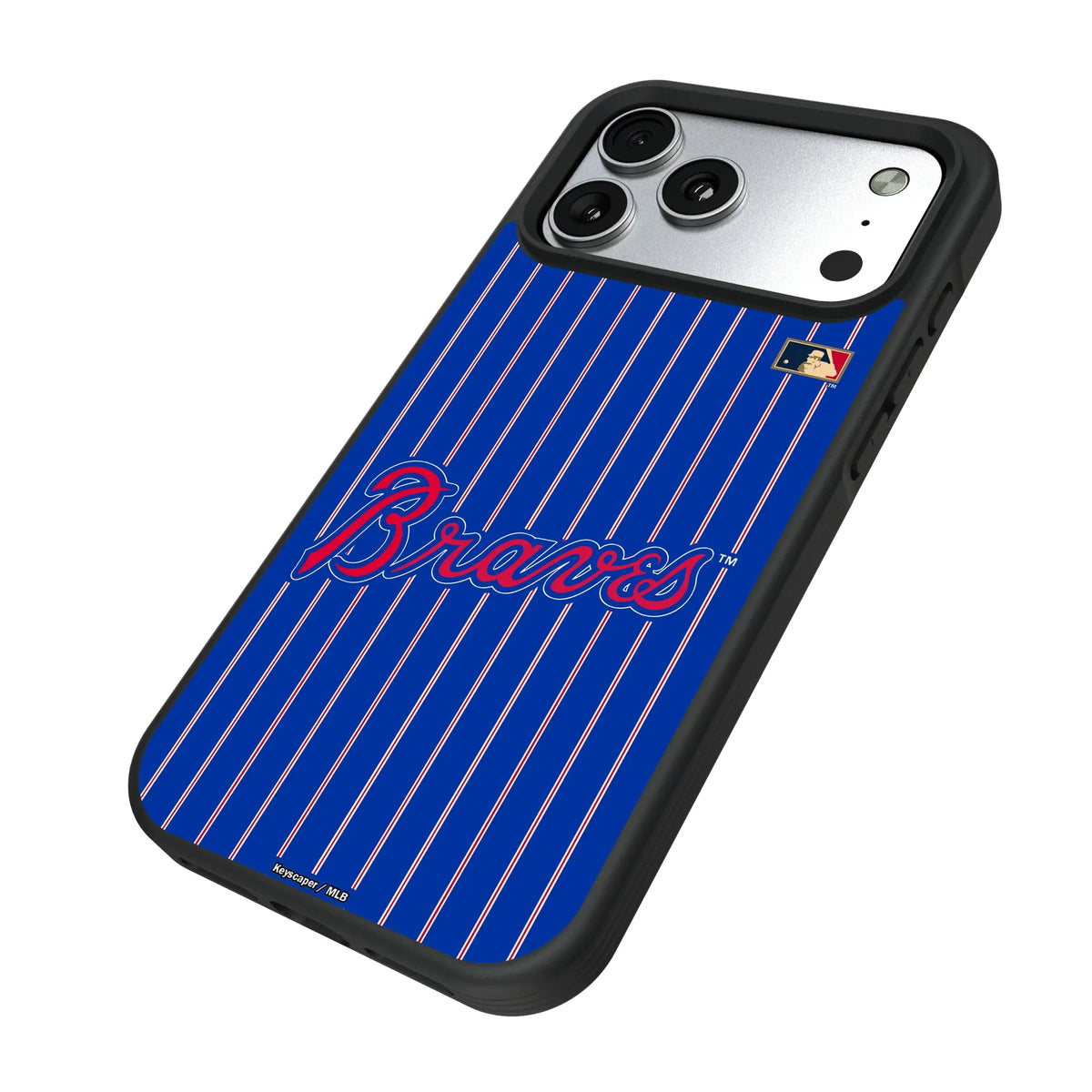 Atlanta Braves Home 2012 - Cooperstown Collection Pinstripe iPhone Bump Phone Case for Apple iPhone - Isometric View#Device_iPhone 17 Pro Max