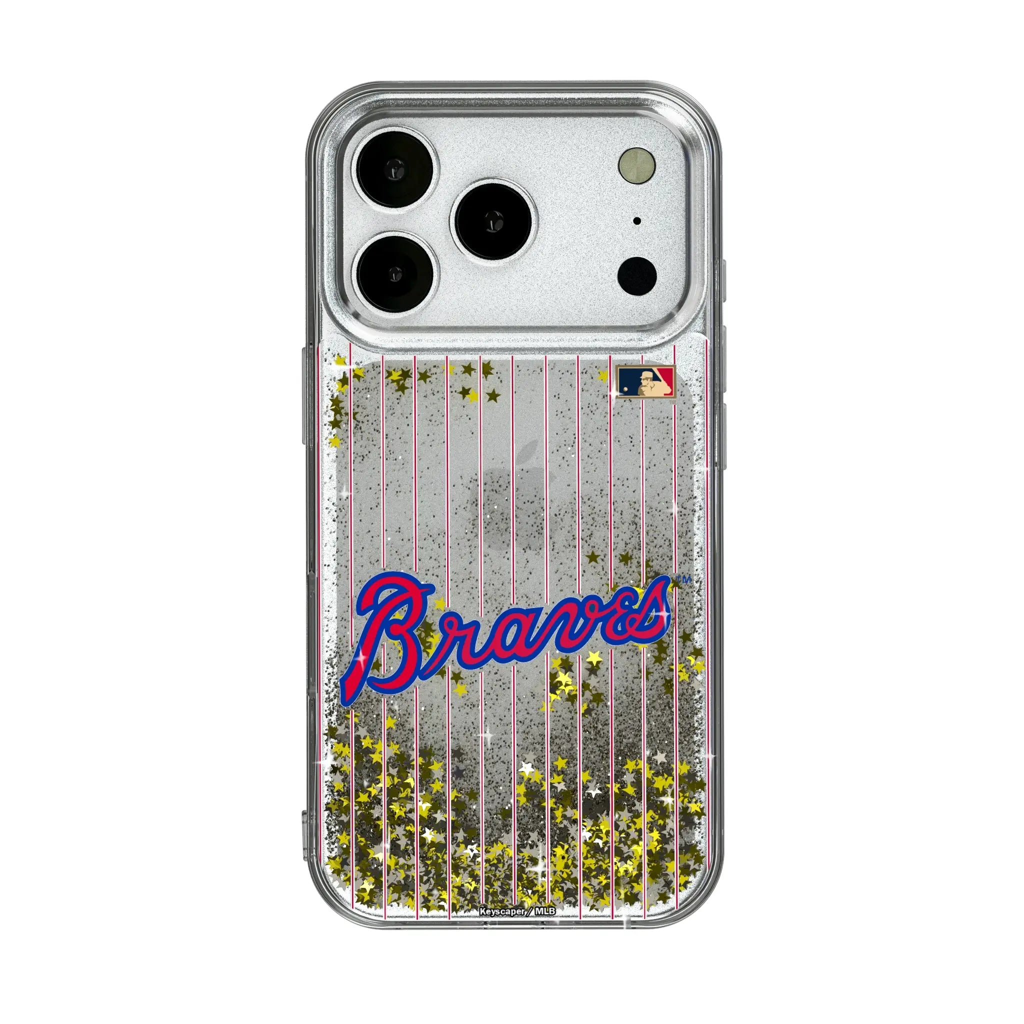 Atlanta Braves Home 2012 - Cooperstown Collection Pinstripe iPhone Glitter Phone Case for Apple iPhone