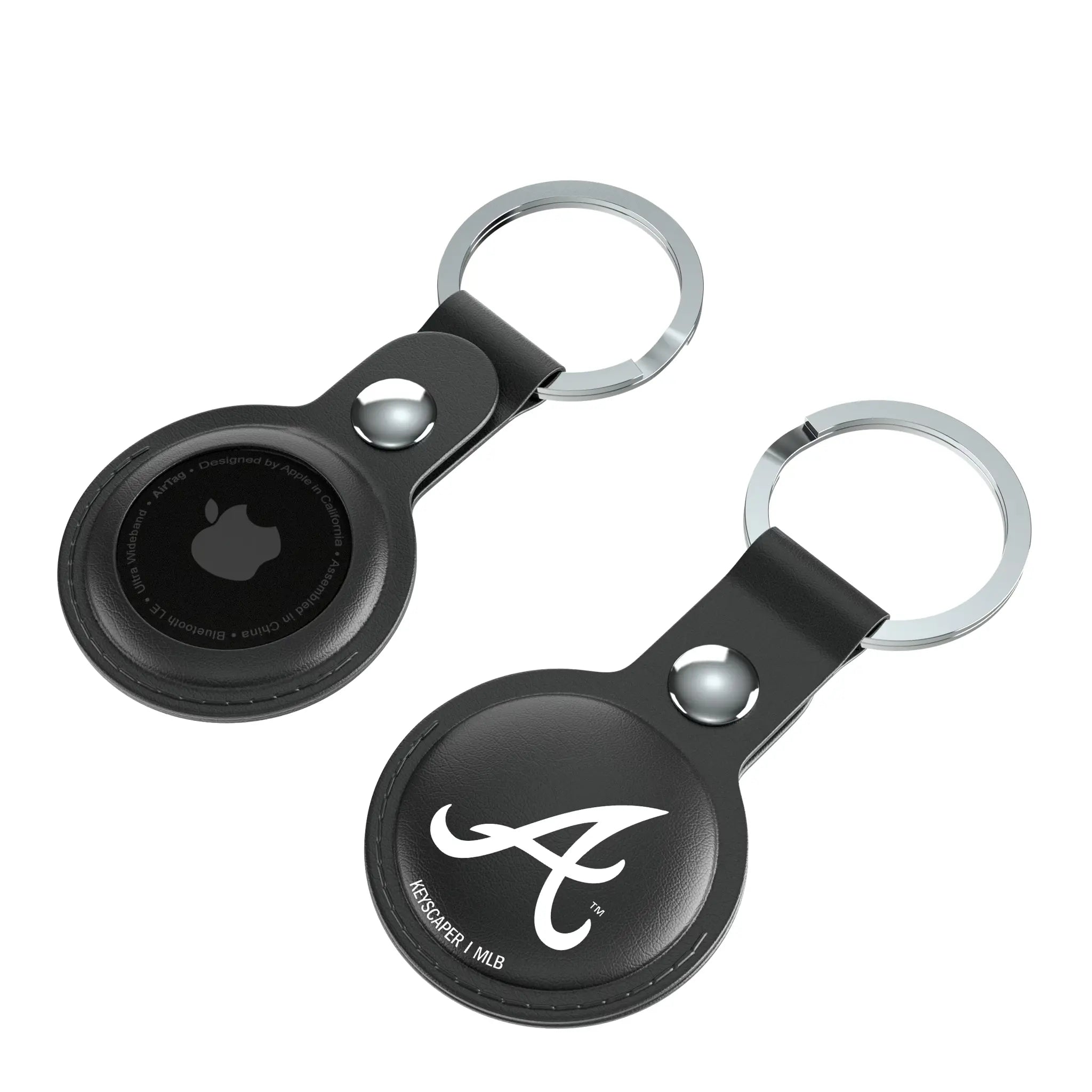 Atlanta Braves Insignia AirTag Black Airtag Holder 2-Pack - Isometric View