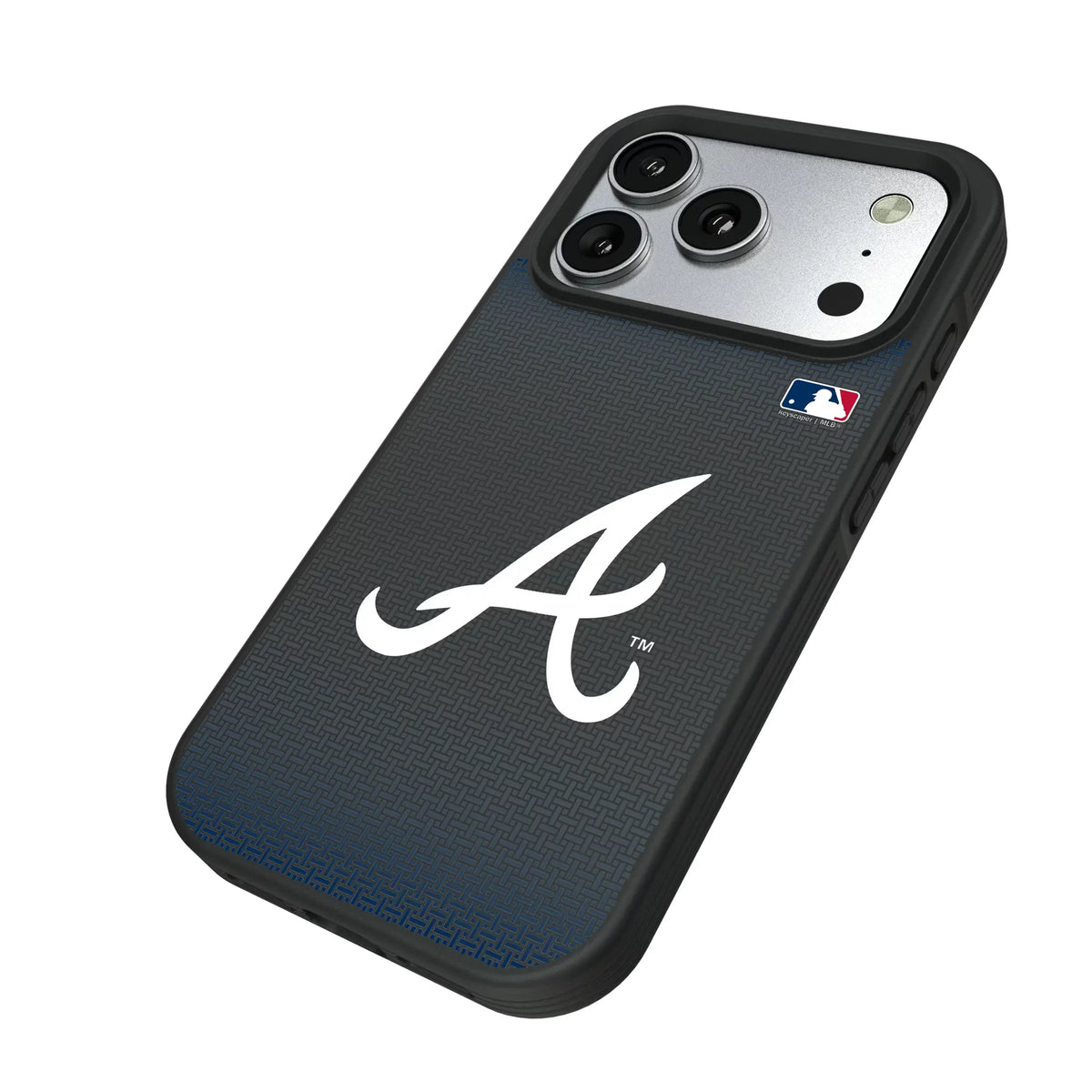 Atlanta Braves Linen iPhone Bump Phone Case for Apple iPhone - Isometric View#Device_iPhone 17 Pro