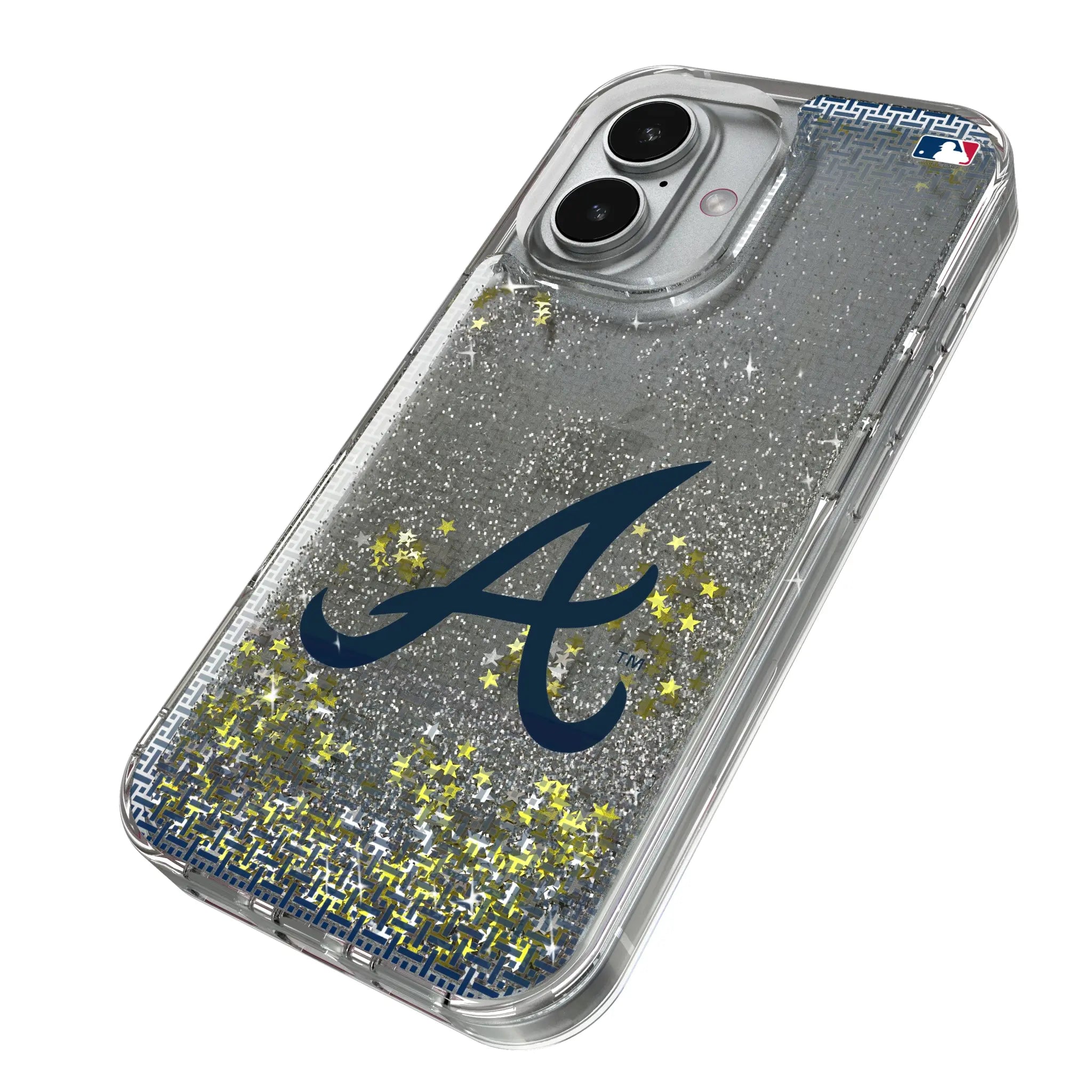Atlanta Braves Linen iPhone Glitter Phone Case for Apple iPhone - Isometric View