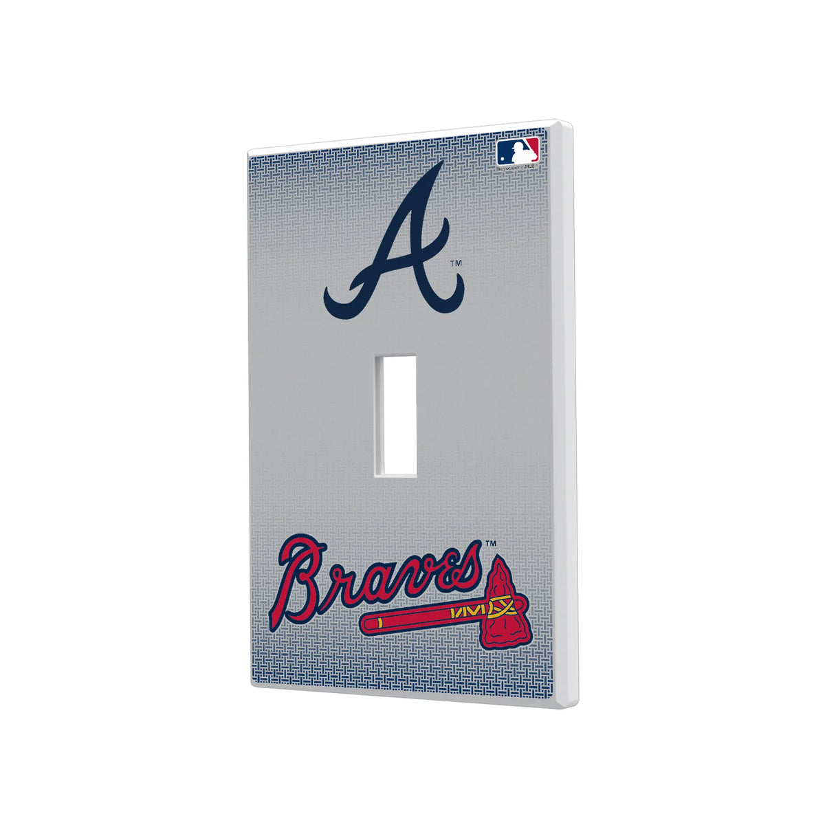 Atlanta Braves Linen Hidden-Screw Light Switch Plate#Style_Single Toggle