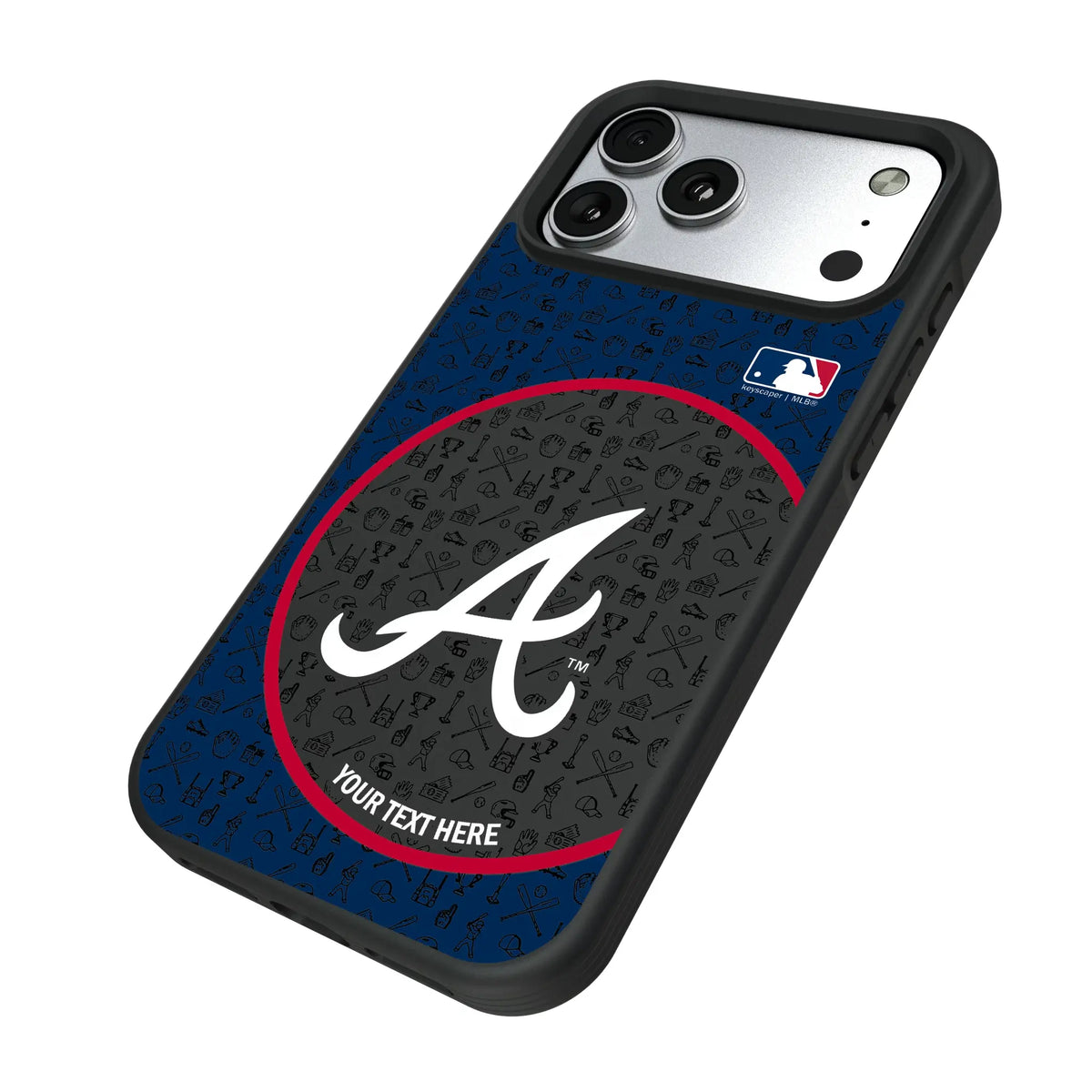 Atlanta Braves Personalized Circle iPhone Bump Phone Case for Apple iPhone - Isometric View#Device_iPhone 17 Pro Max