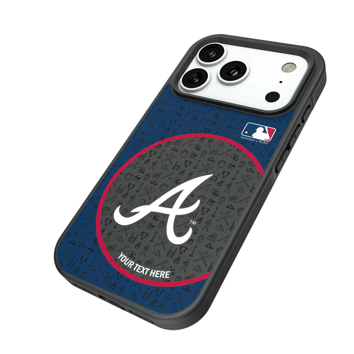 Atlanta Braves Personalized Circle iPhone Bump Phone Case for Apple iPhone - Isometric View#Device_iPhone 18 Pro