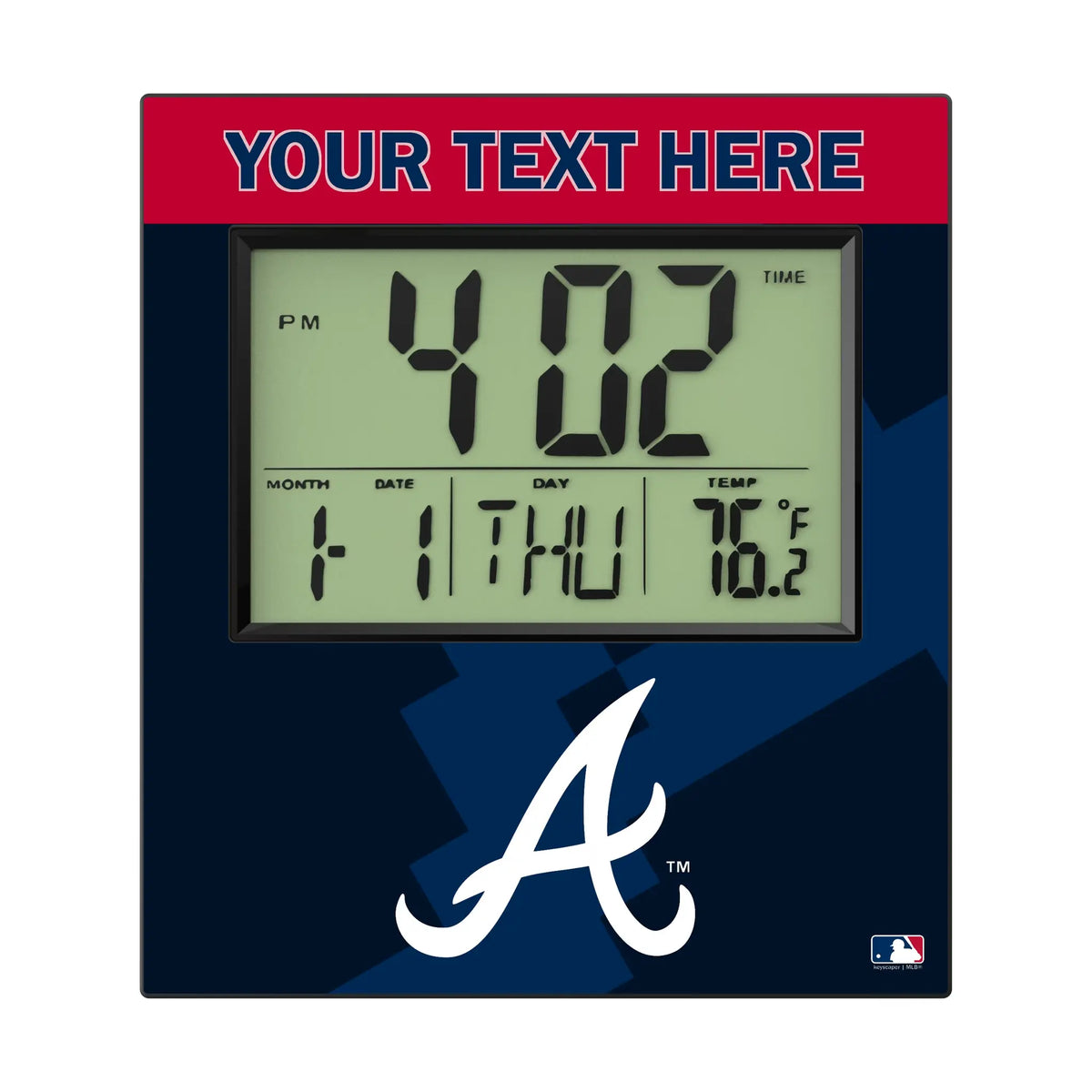 Atlanta Braves Personalized Color Block Wall Clock