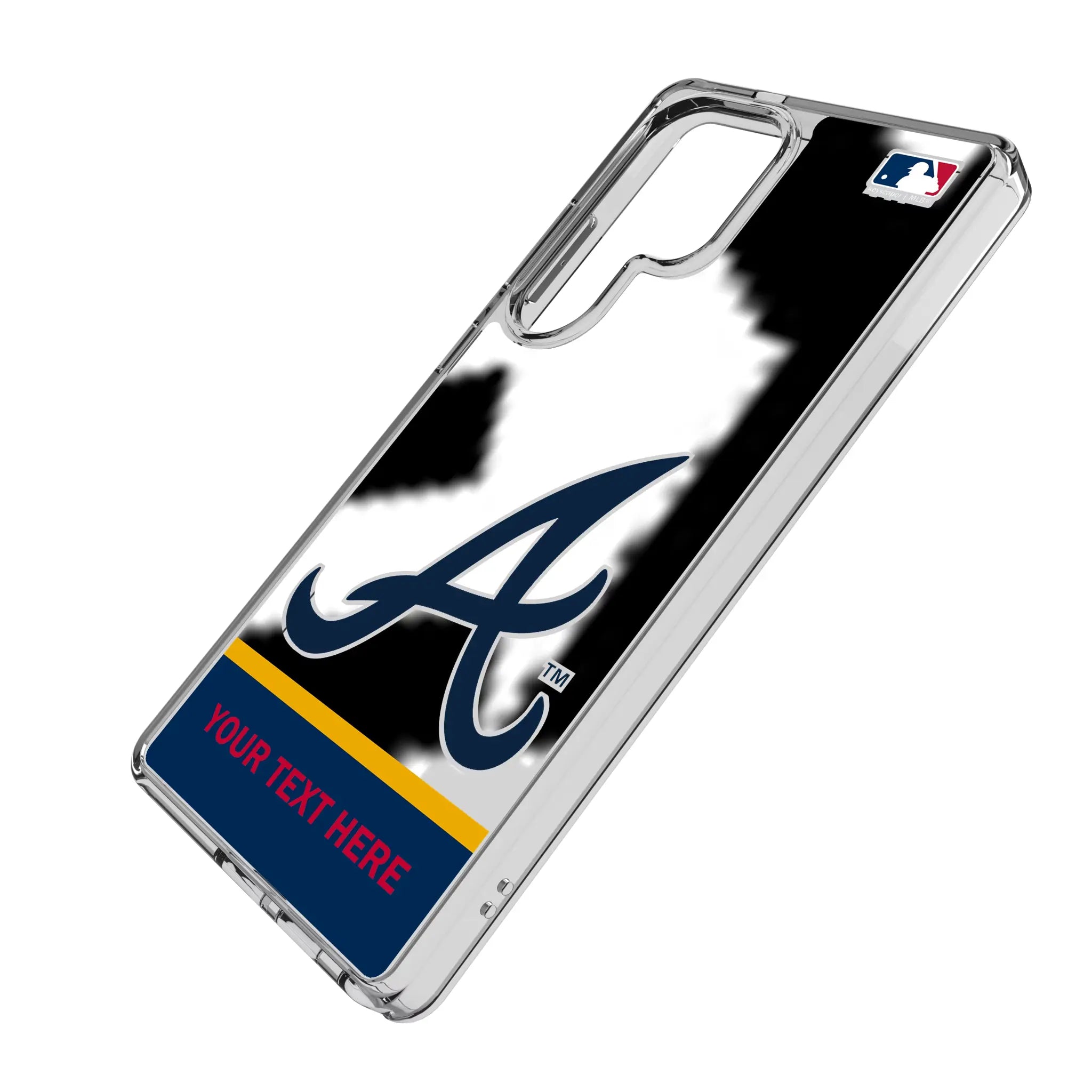 Atlanta Braves Personalized EndZone Plus Galaxy Clear Phone Case for Samsung Galaxy - Isometric View#Device_Galaxy S25 Ultra