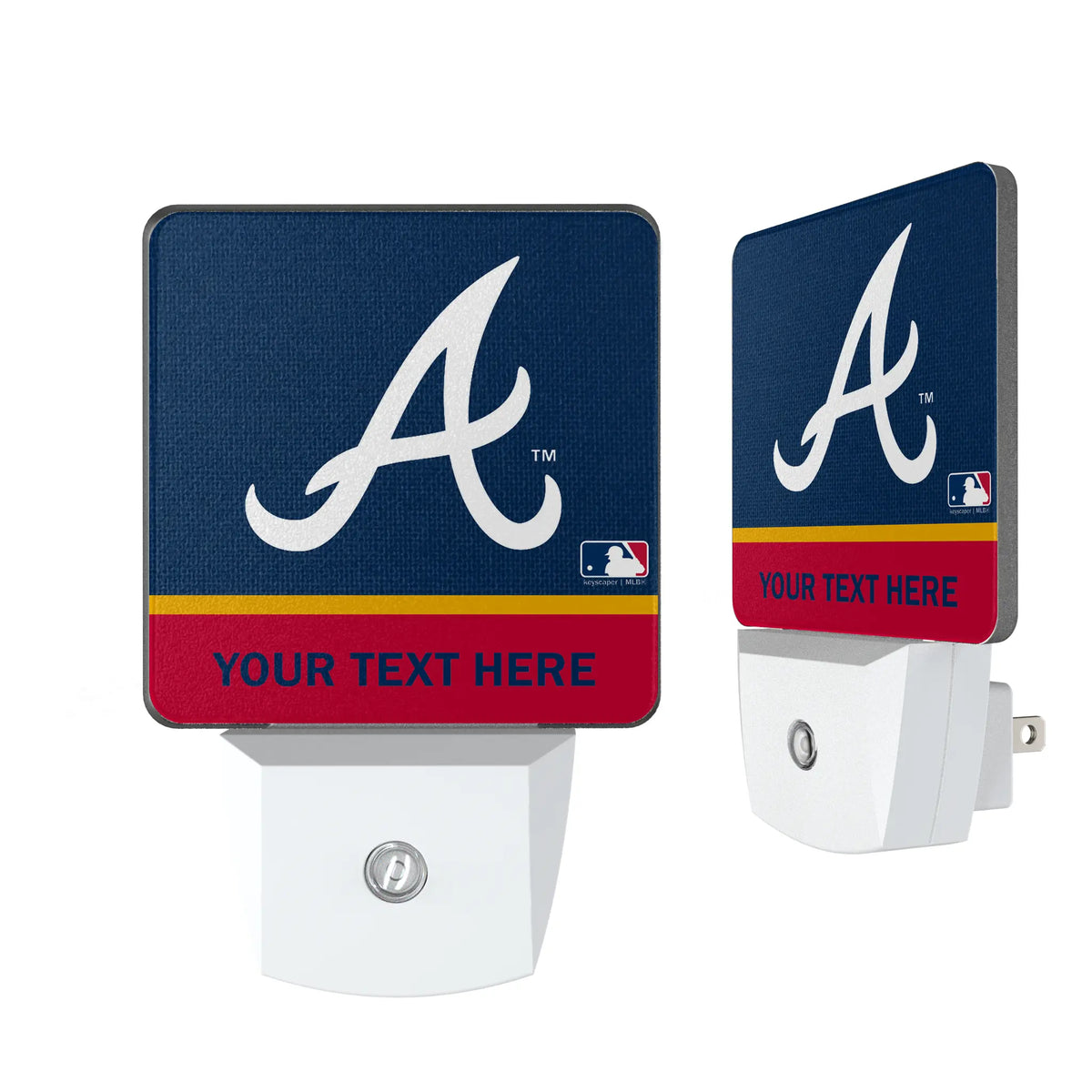 Atlanta Braves Personalized Endzone Solid Night Light 2-Pack