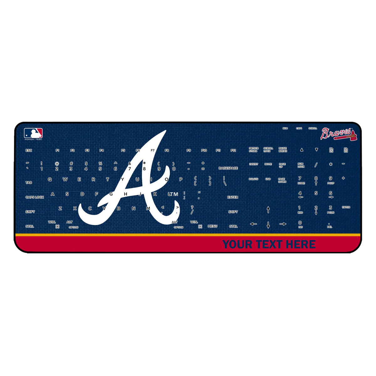 Atlanta Braves Personalized Endzone Solid Wireless USB Keyboard