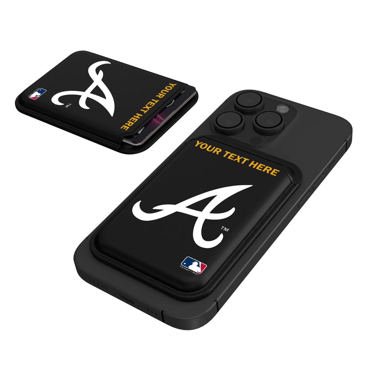 Atlanta Braves Personalized Insignia Black Magnetic Credit Card Wallet