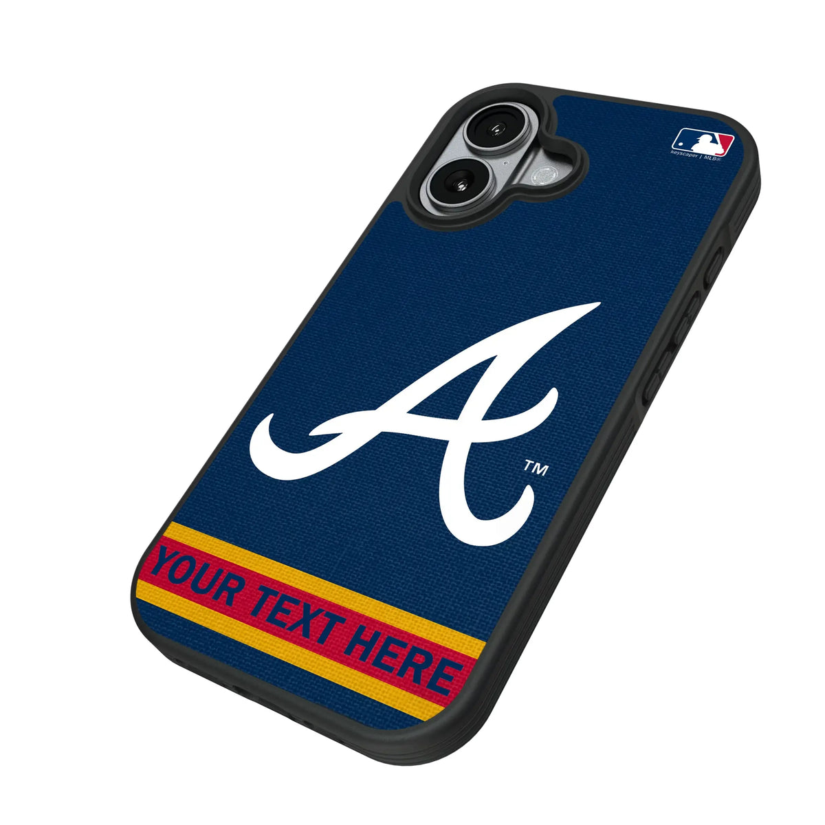 Atlanta Braves Personalized Stripe iPhone Bump Phone Case for Apple iPhone - Isometric View#Device_iPhone 17