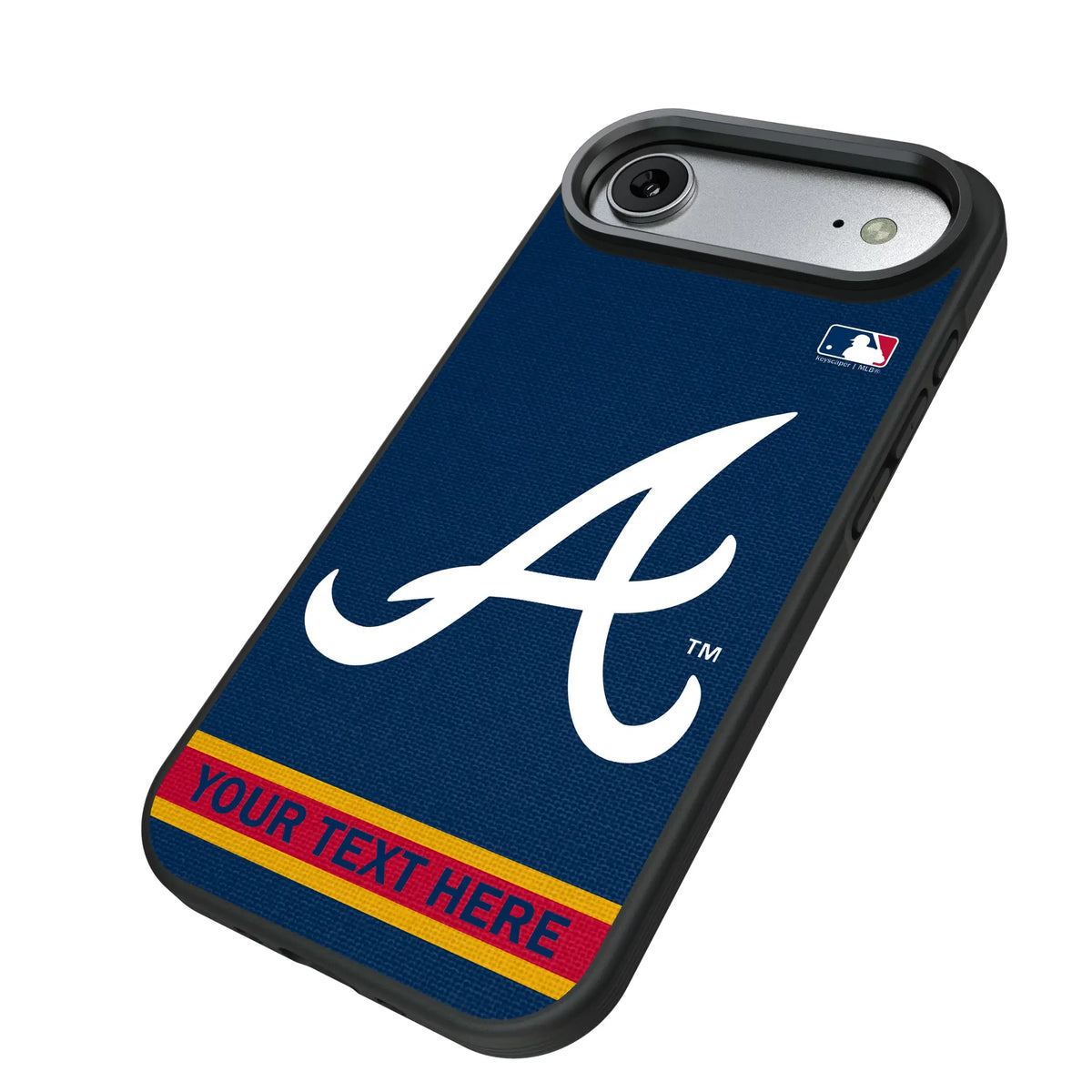 Atlanta Braves Personalized Stripe iPhone Bump Phone Case for Apple iPhone - Isometric View#Device_iPhone Air