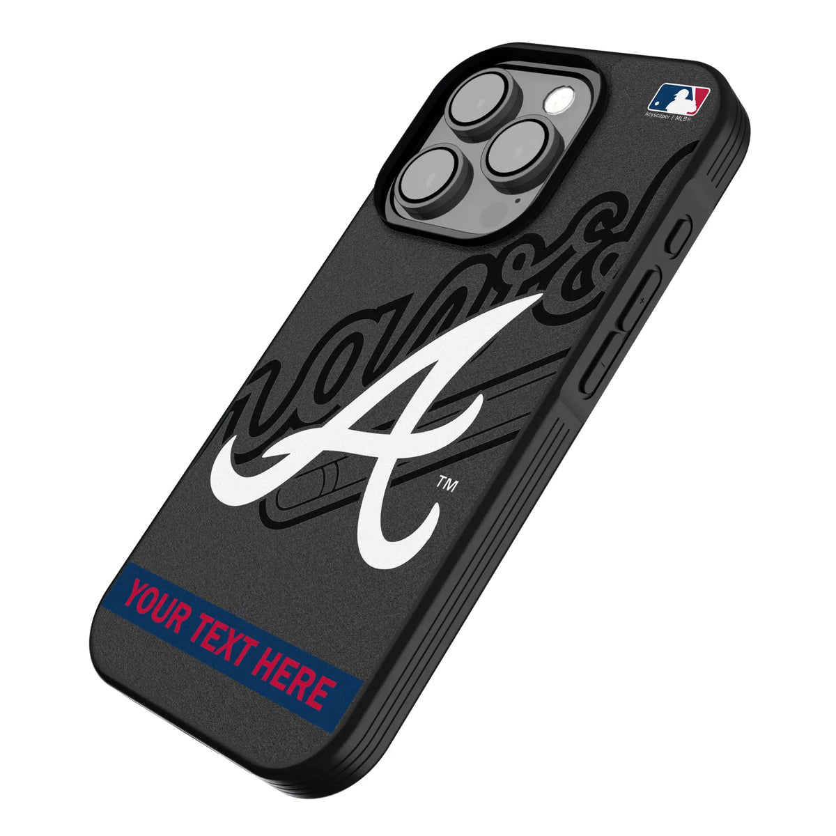 Atlanta Braves Personalized Tilt iPhone Bump Phone Case for Apple iPhone - Isometric View