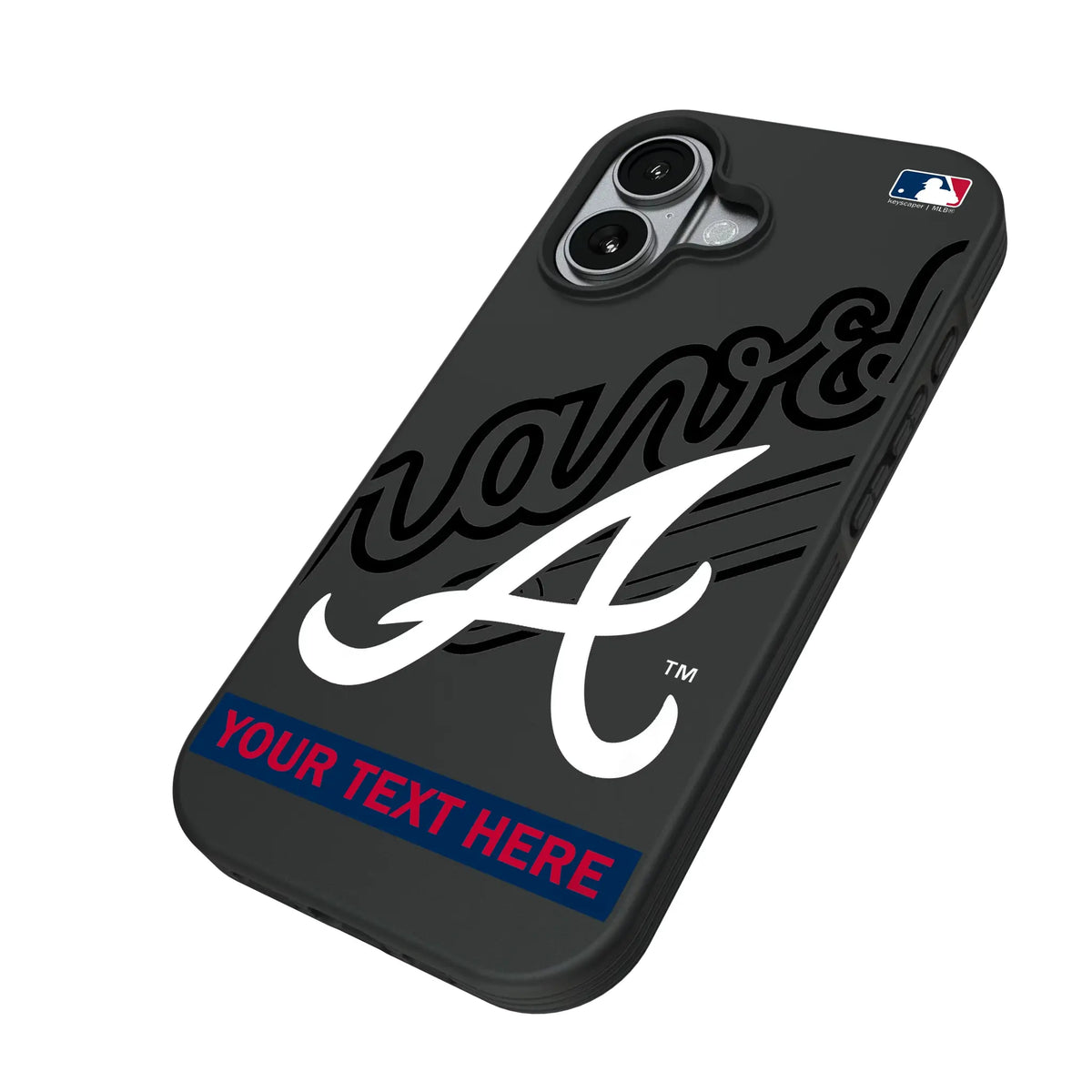 Atlanta Braves Personalized Tilt iPhone Bump Phone Case for Apple iPhone - Isometric View#Device_iPhone 17