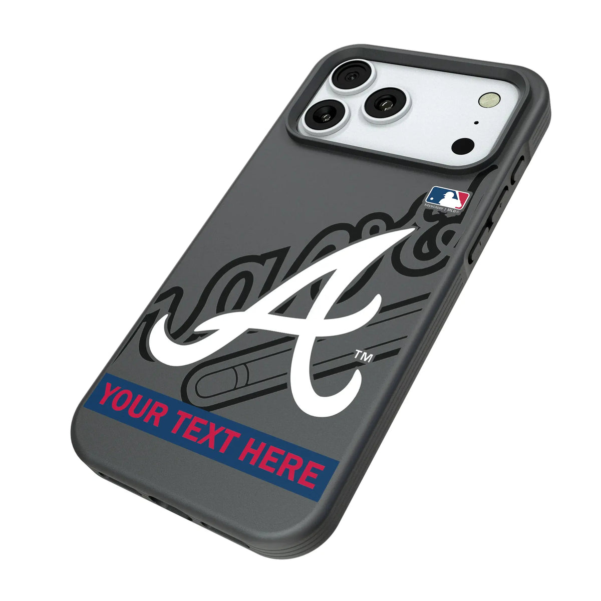 Atlanta Braves Personalized Tilt iPhone Bump Phone Case for Apple iPhone - Isometric View#Device_iPhone 18 Pro Max