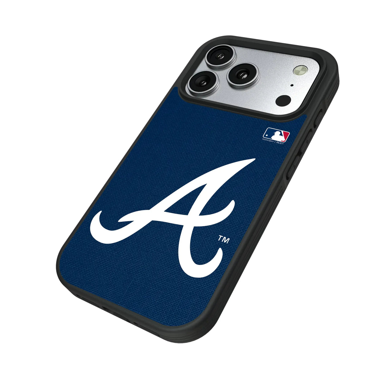 Atlanta Braves Solid iPhone Bump Phone Case for Apple iPhone - Isometric View#Device_iPhone 17 Pro