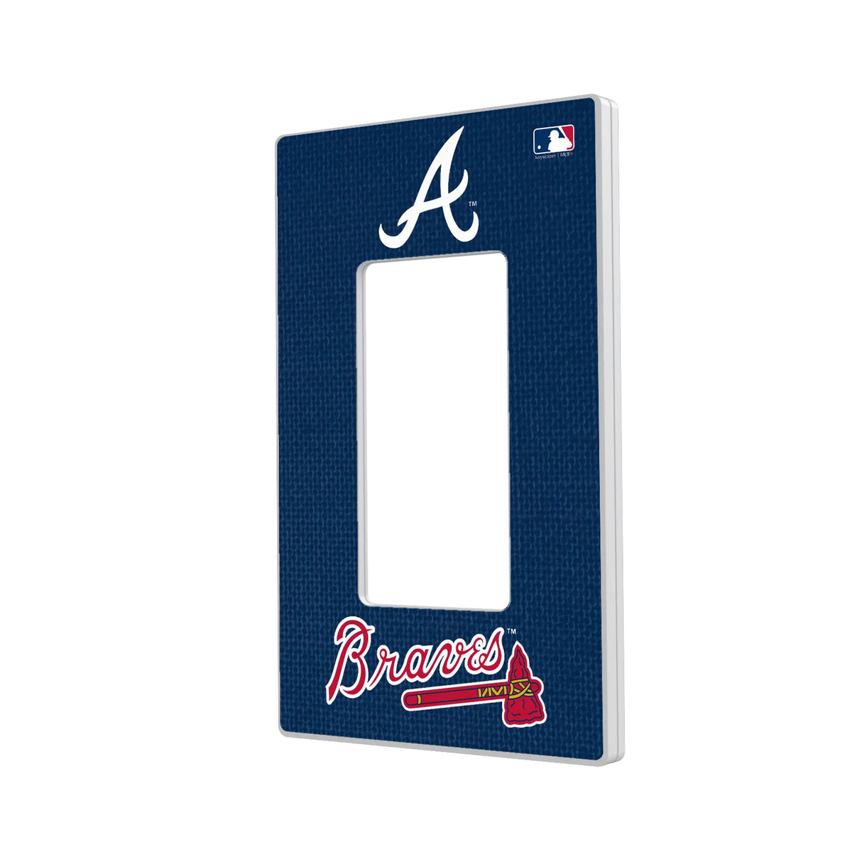 Atlanta Braves Solid Hidden-Screw Light Switch Plate#Style_Single Rocker
