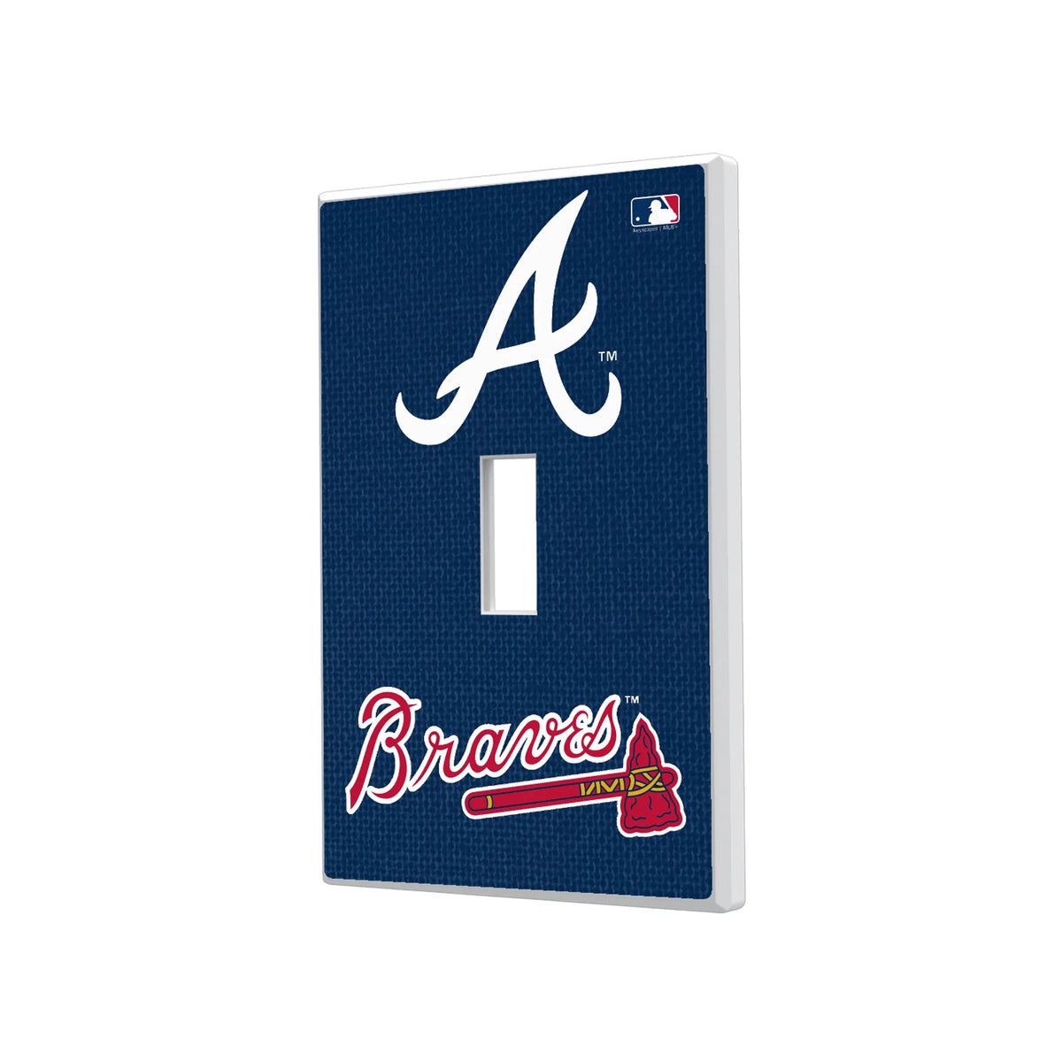 Atlanta Braves Solid Hidden-Screw Light Switch Plate#Style_Single Toggle