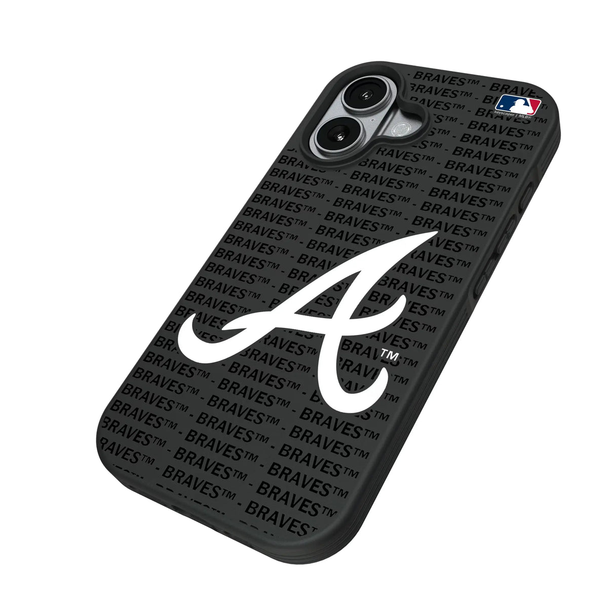 Atlanta Braves Text Backdrop iPhone Bump Phone Case for Apple iPhone - Isometric View#Device_iPhone 17