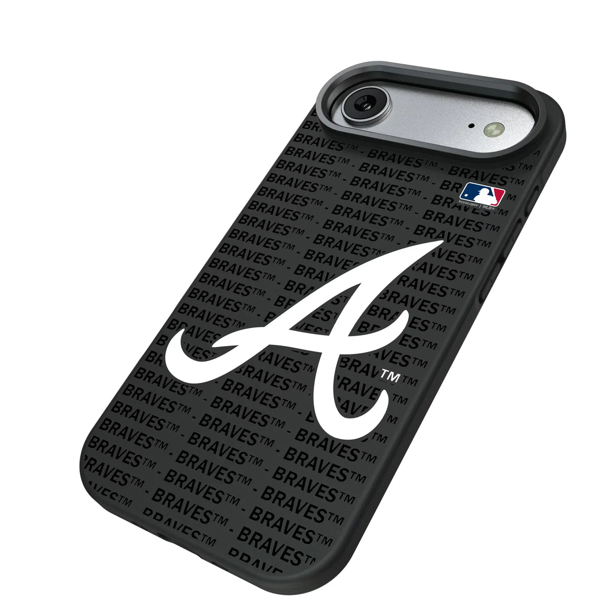 Atlanta Braves Text Backdrop iPhone Bump Phone Case for Apple iPhone - Isometric View#Device_iPhone Air