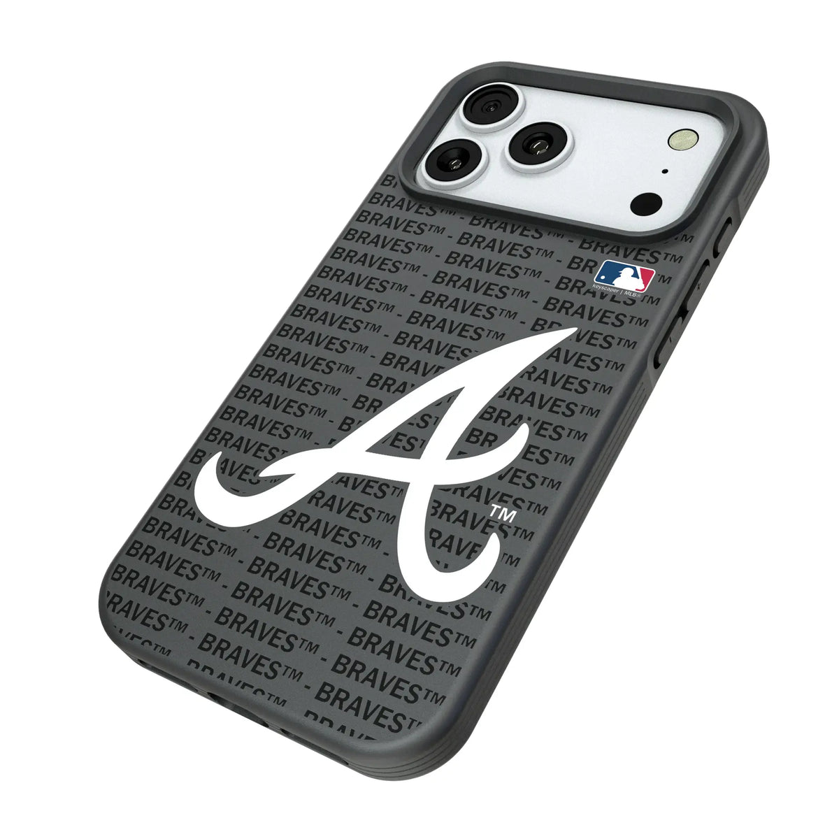Atlanta Braves Text Backdrop iPhone Bump Phone Case for Apple iPhone - Isometric View#Device_iPhone 18 Pro Max