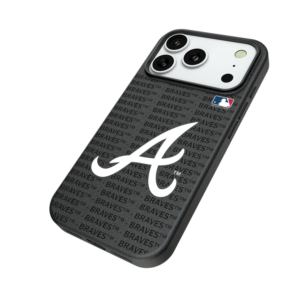 Atlanta Braves Text Backdrop iPhone MagSafe Compatible Phone Case for Apple iPhone - Isometric View#Device_iPhone 18 Pro