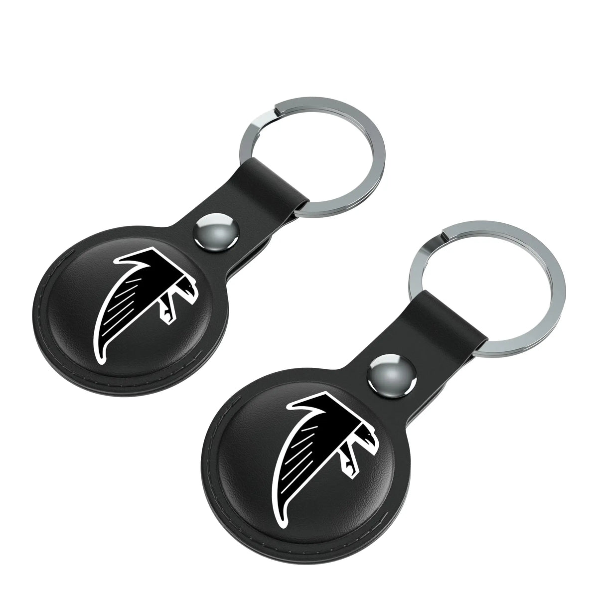 Atlanta Falcons Classic Insignia AirTag Black Airtag Holder 2-Pack - Isometric View