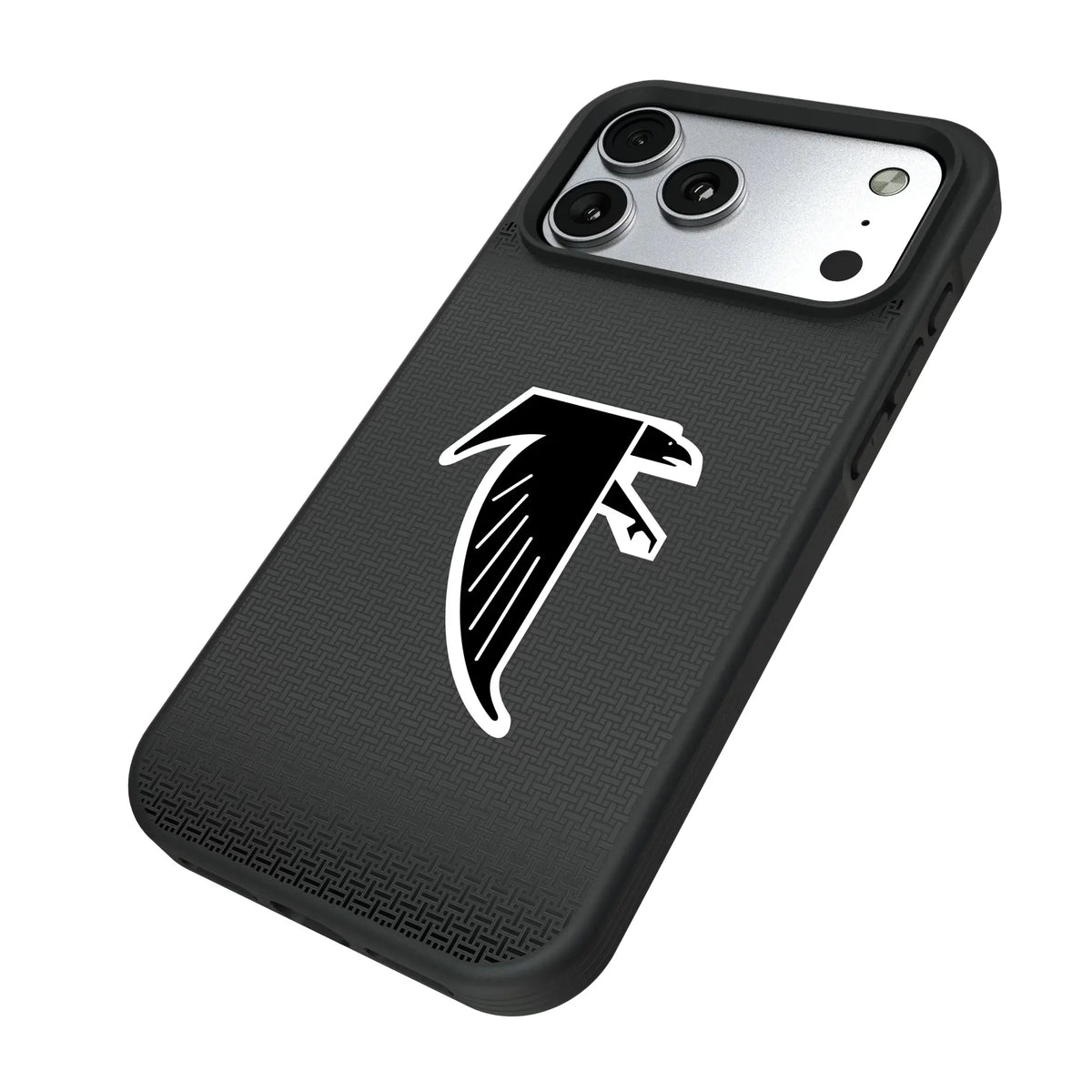 Atlanta Falcons Classic Linen iPhone Bump Phone Case for Apple iPhone - Isometric View#Device_iPhone 17 Pro Max