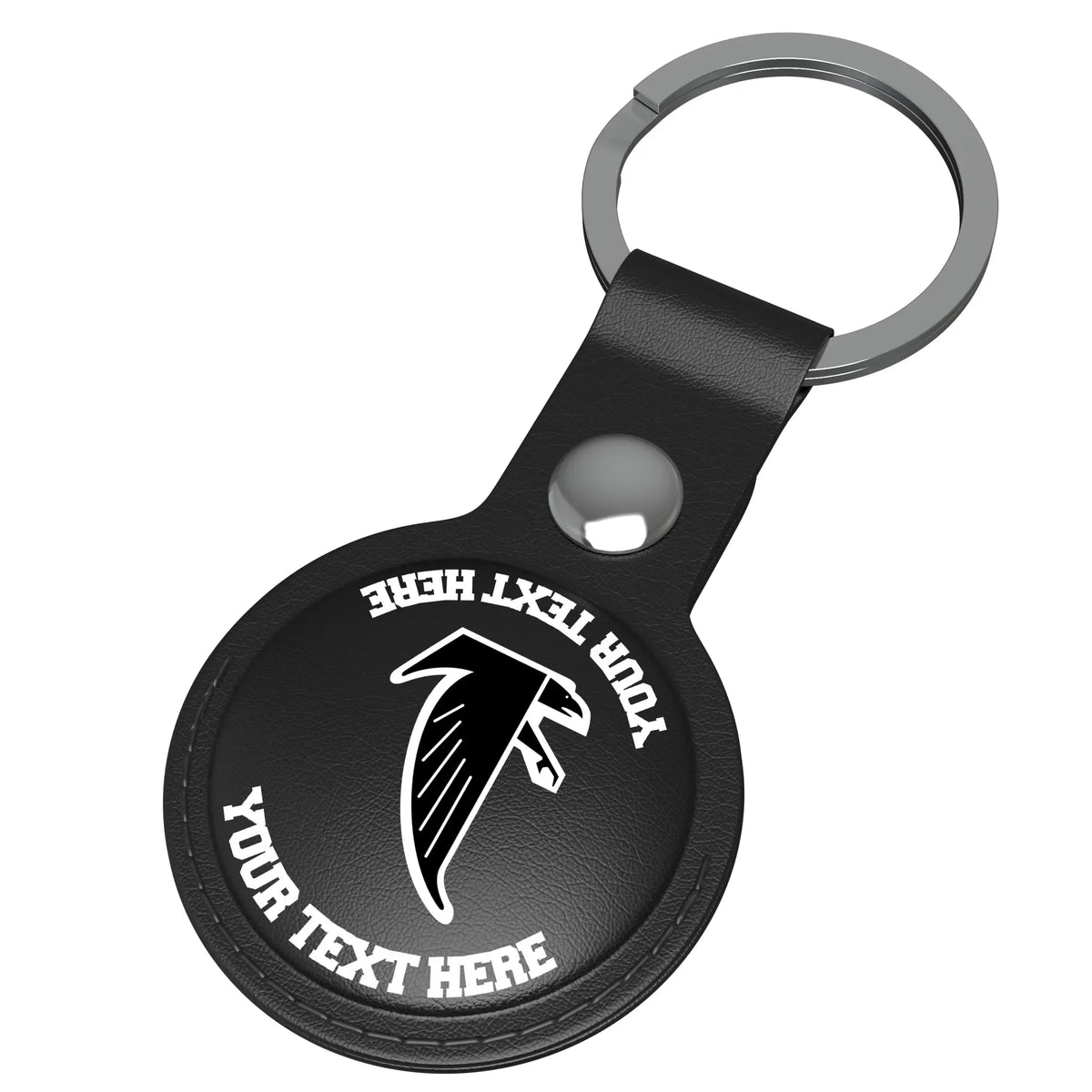 Atlanta Falcons Classic Personalized Insignia AirTag Black Airtag Holder - Isometric View