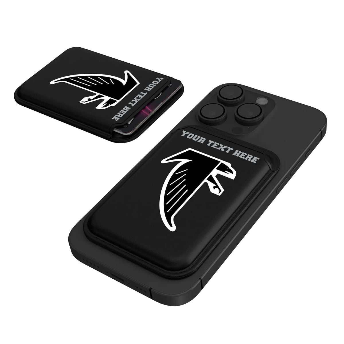 Atlanta Falcons Classic Personalized Insignia Black Magnetic Credit Card Wallet