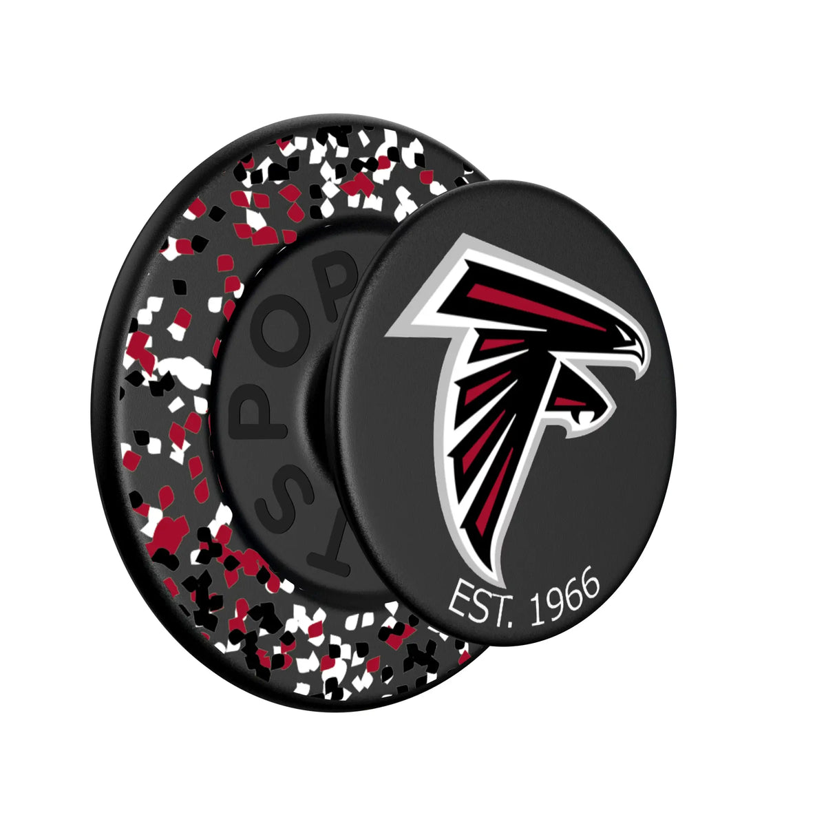 Atlanta Falcons Confetti Popsockets Round Magnetic - Isometric View