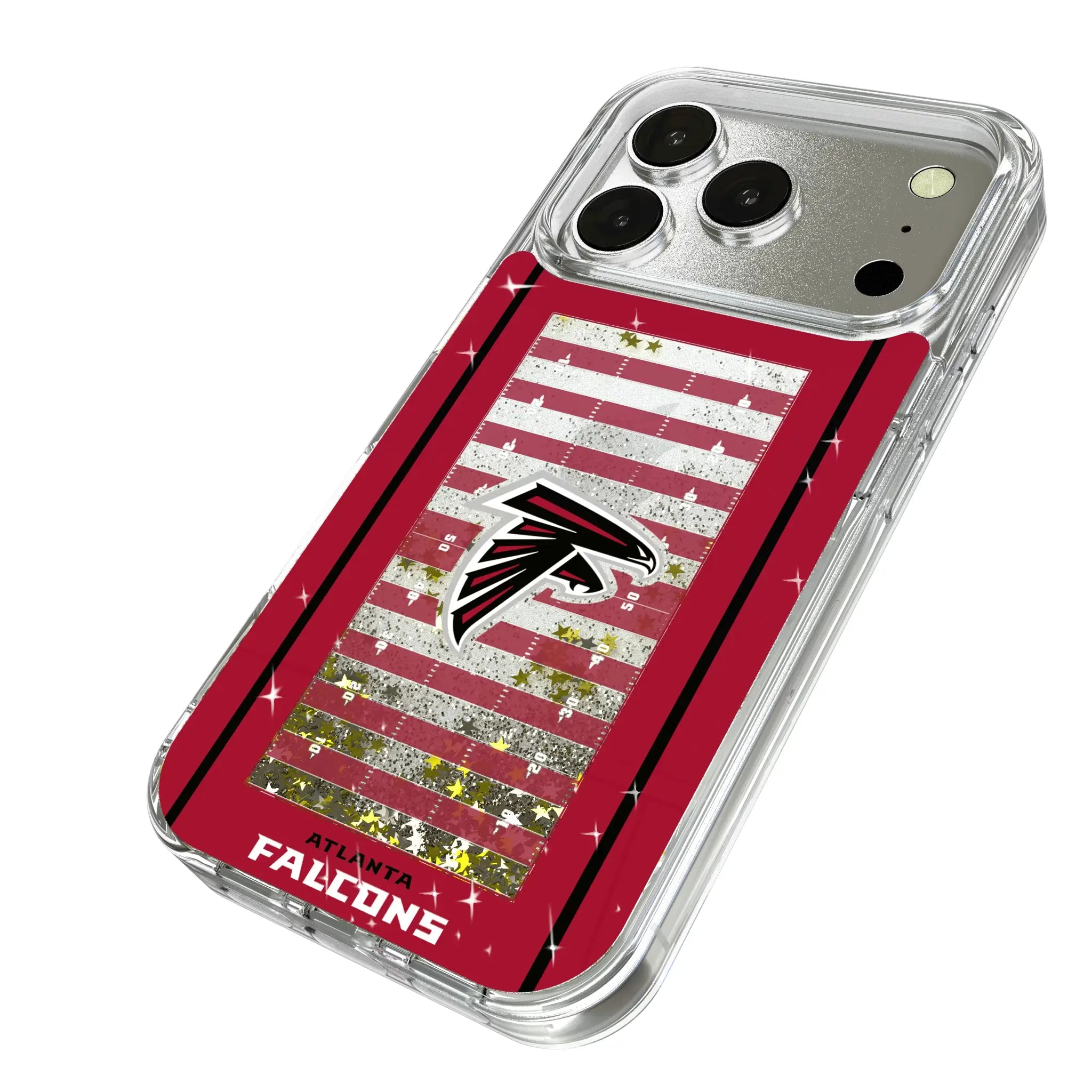 Atlanta Falcons Field iPhone Glitter Phone Case for Apple iPhone - Isometric View