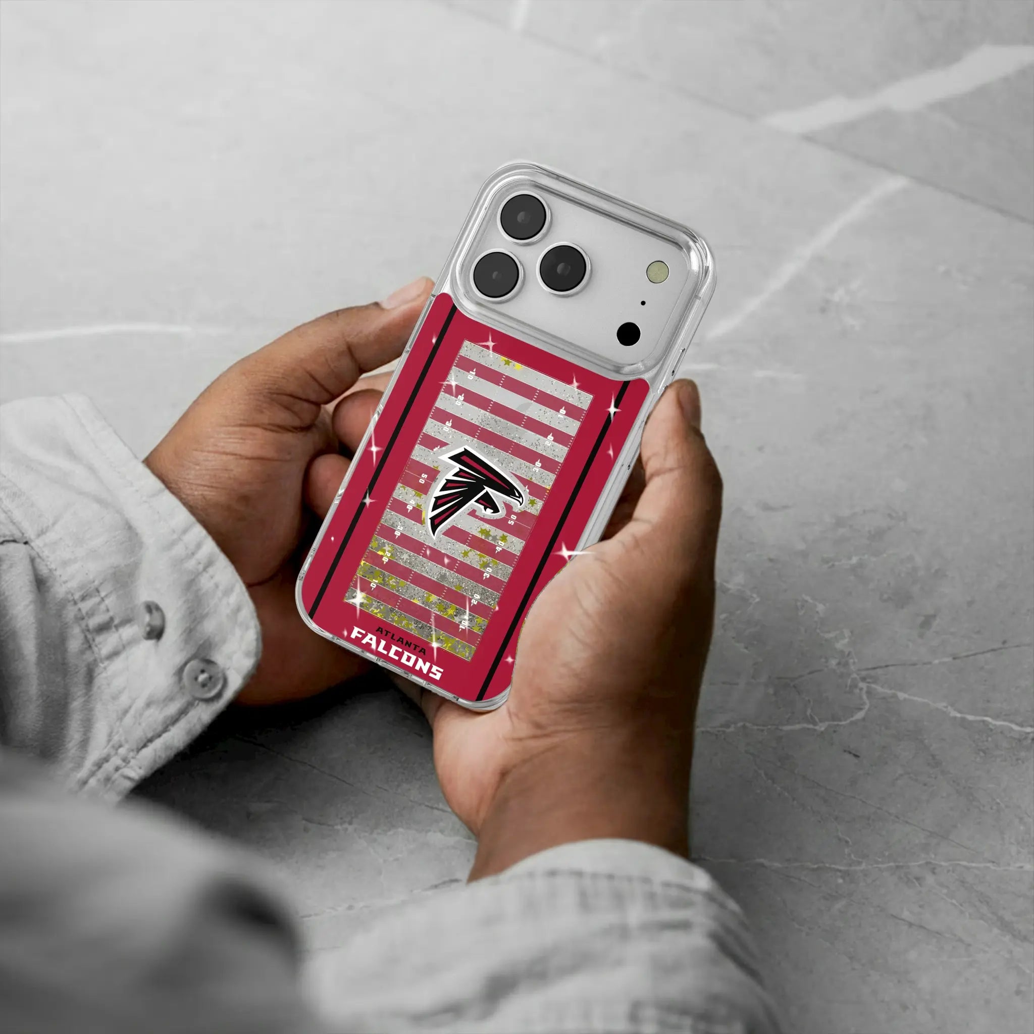 Atlanta Falcons Field iPhone Glitter Phone Case for Apple iPhone - Lifestyle