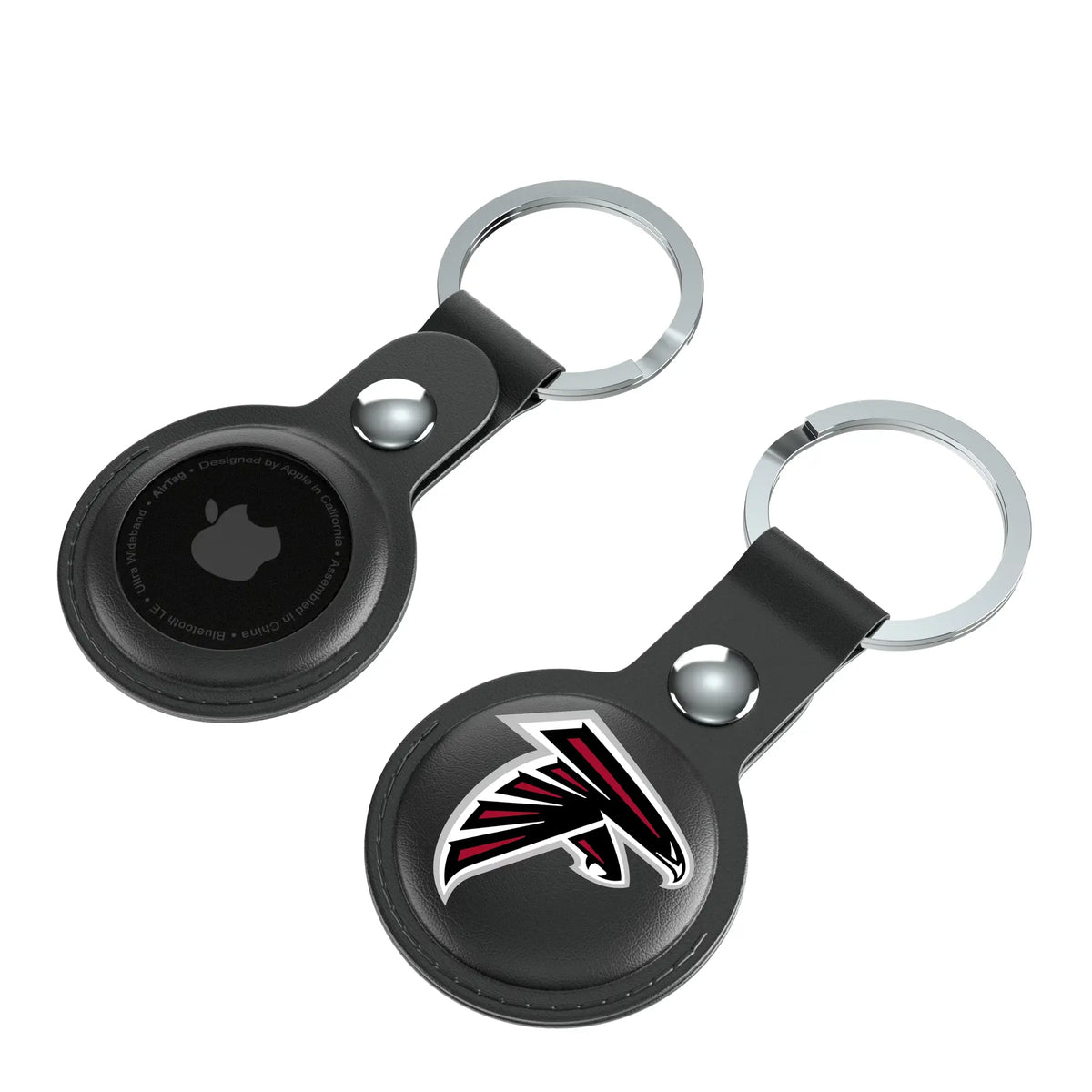 Atlanta Falcons Insignia AirTag Black Airtag Holder 2-Pack - Isometric View