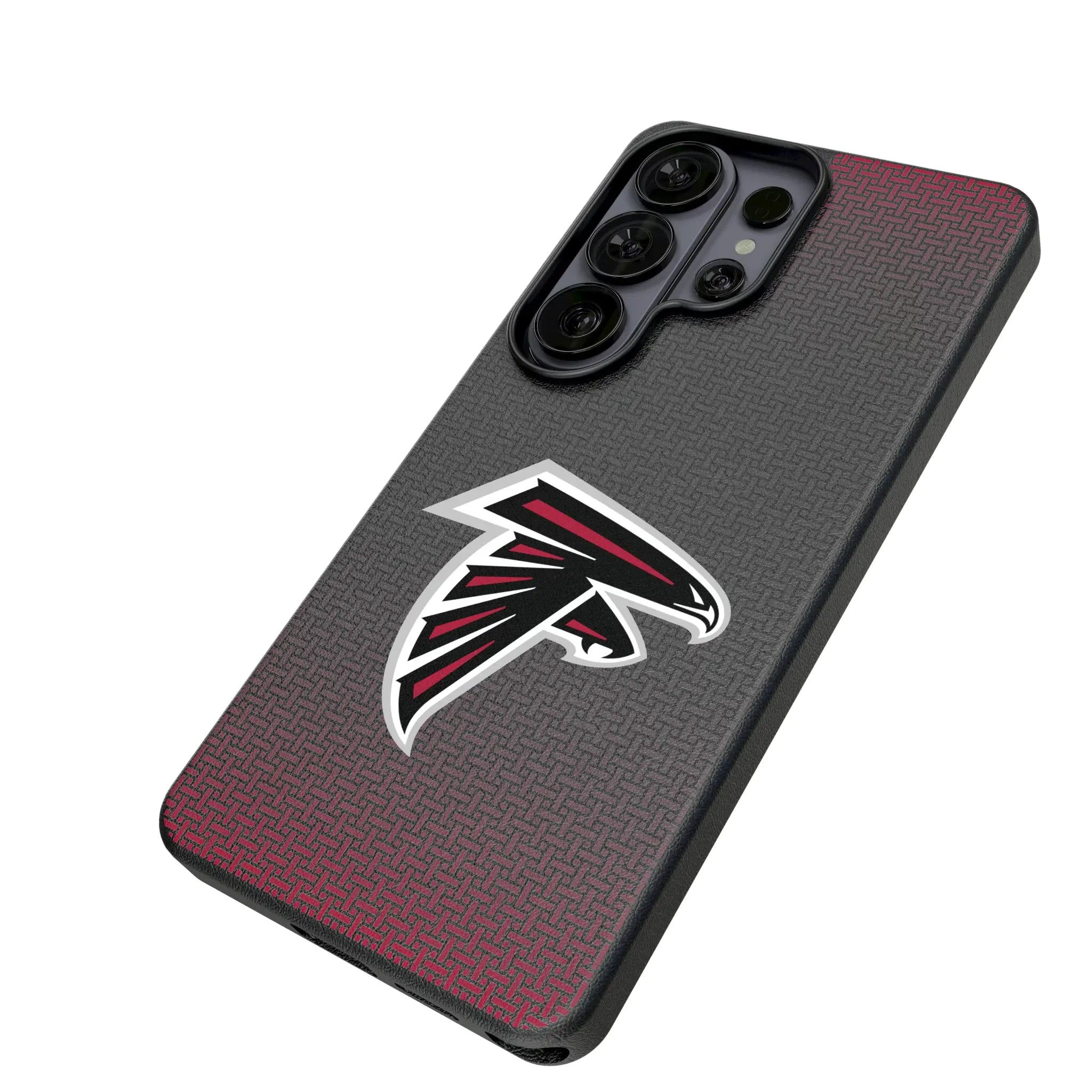 Atlanta Falcons Linen Galaxy MagSafe Compatible Phone Case for Samsung Galaxy - Isometric View#Device_Galaxy S26 Ultra