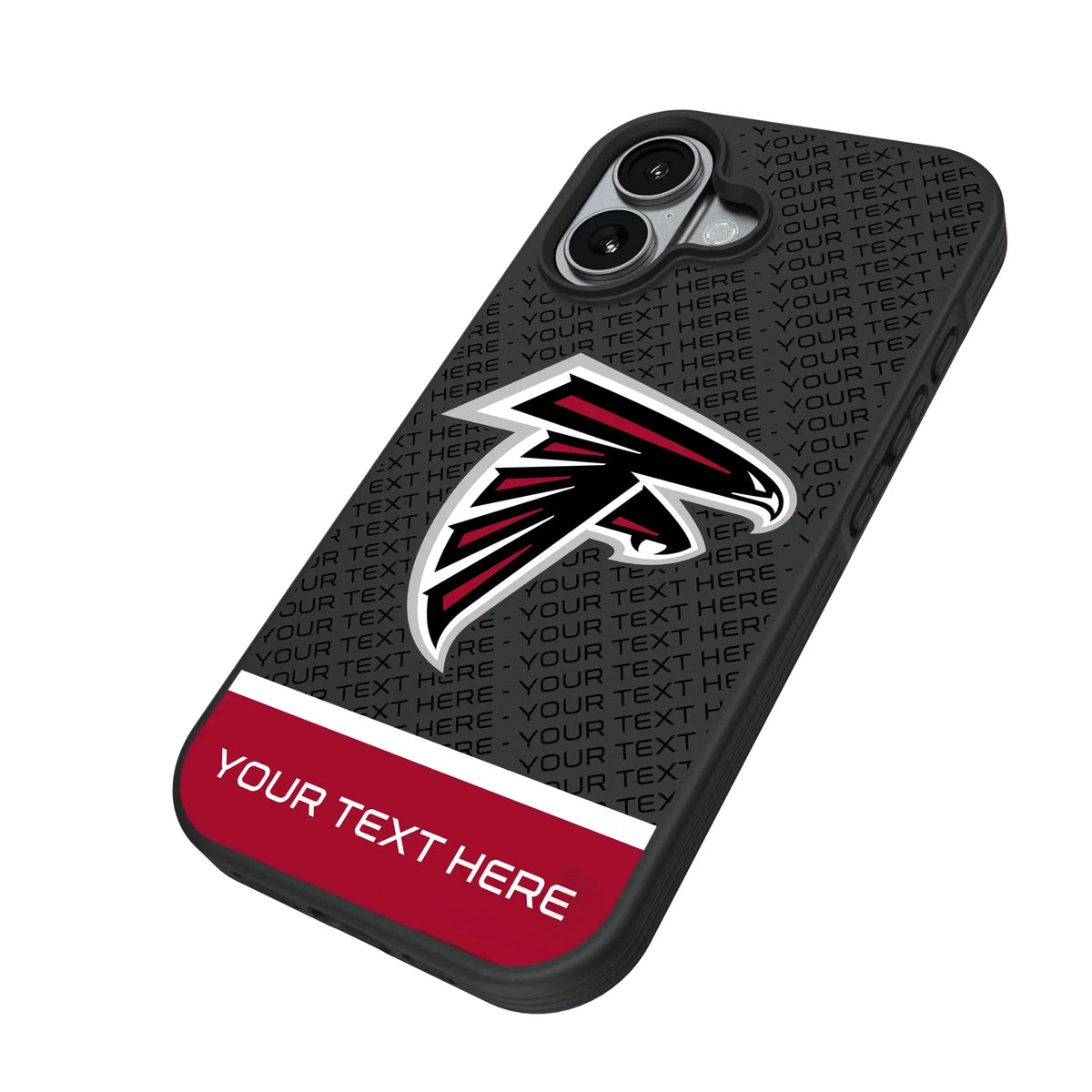Atlanta Falcons Personalized EndZone Plus iPhone Bump Phone Case for Apple iPhone - Isometric View#Device_iPhone 17