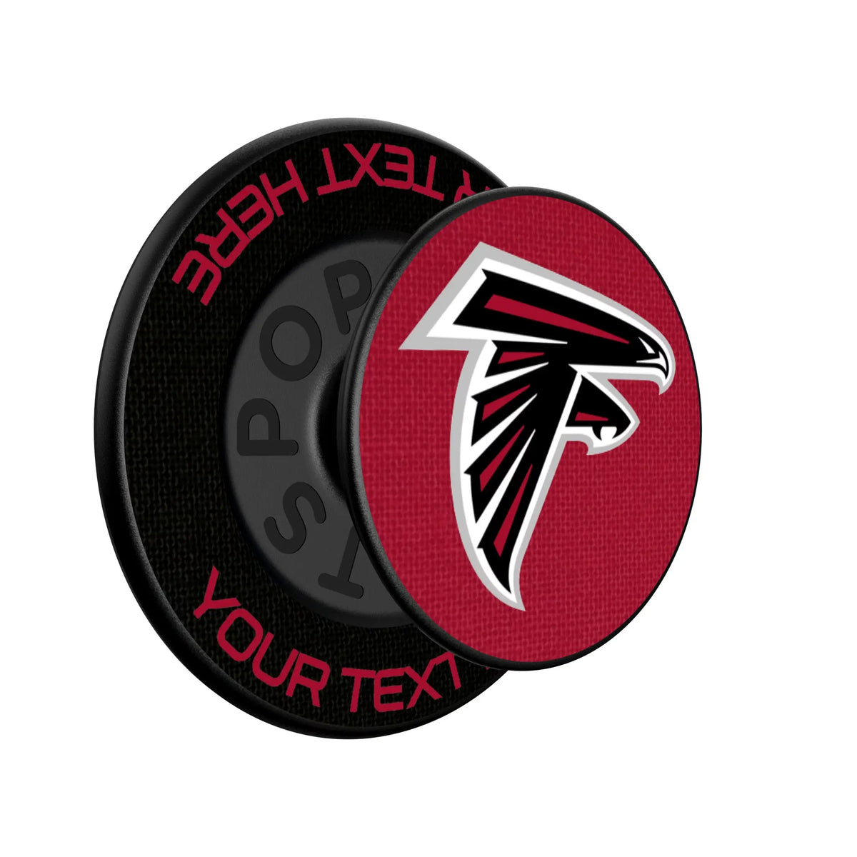 Atlanta Falcons Personalized Endzone Solid Popsockets Round Magnetic - Isometric View