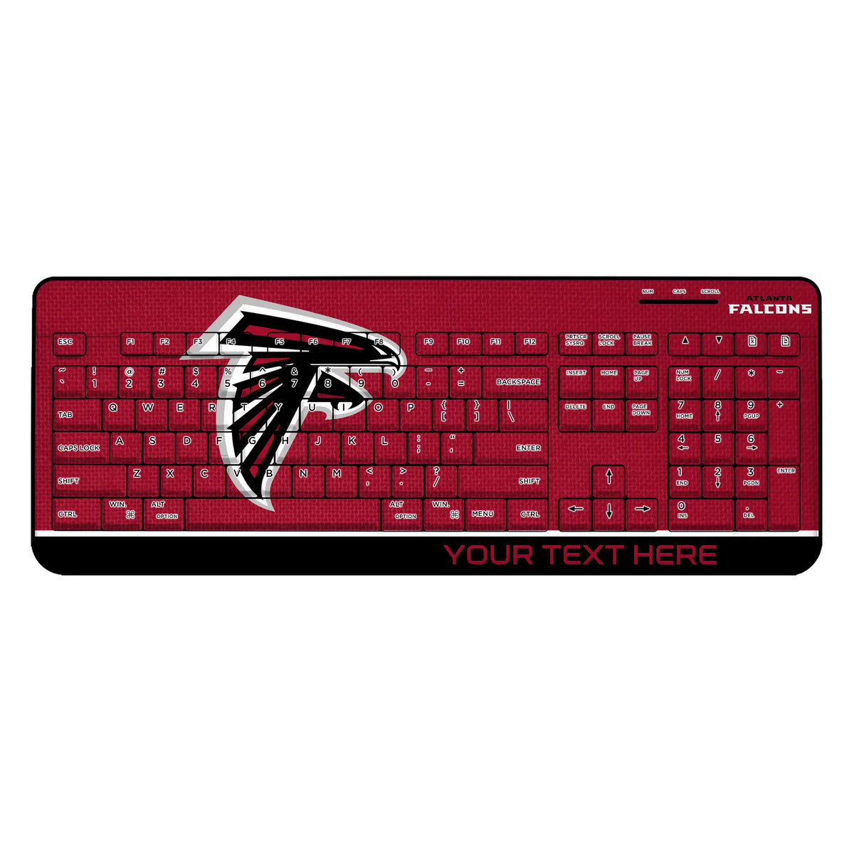 Atlanta Falcons Personalized Endzone Solid Wireless USB Keyboard