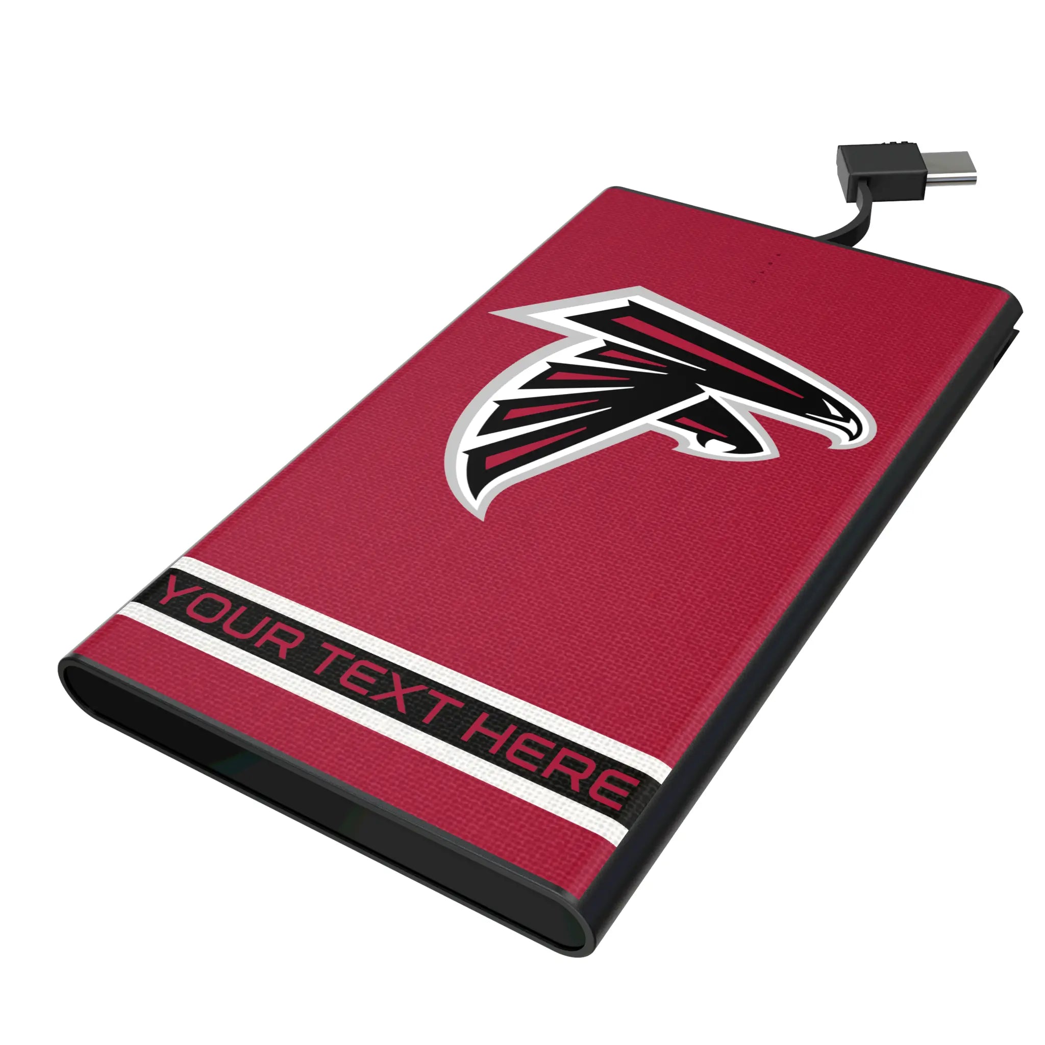 Atlanta Falcons Personalized Stripe 5000mAh Flat Power Bank