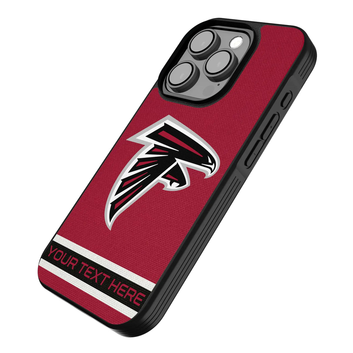 Atlanta Falcons Personalized Stripe iPhone Bump Phone Case for Apple iPhone - Isometric View