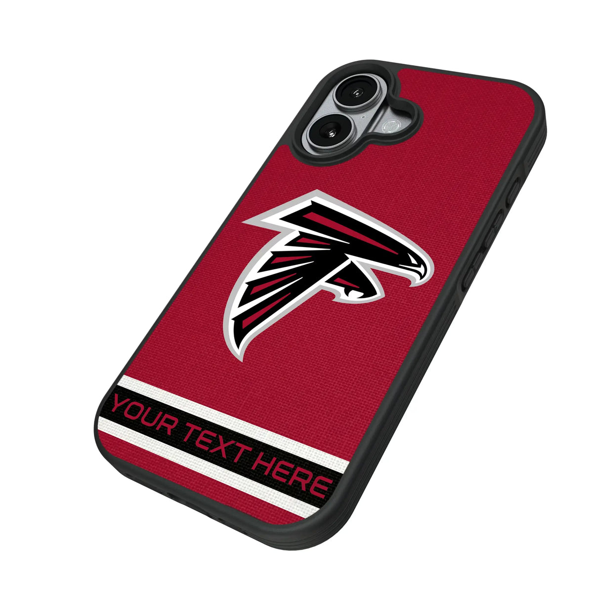 Atlanta Falcons Personalized Stripe iPhone Bump Phone Case for Apple iPhone - Isometric View#Device_iPhone 17
