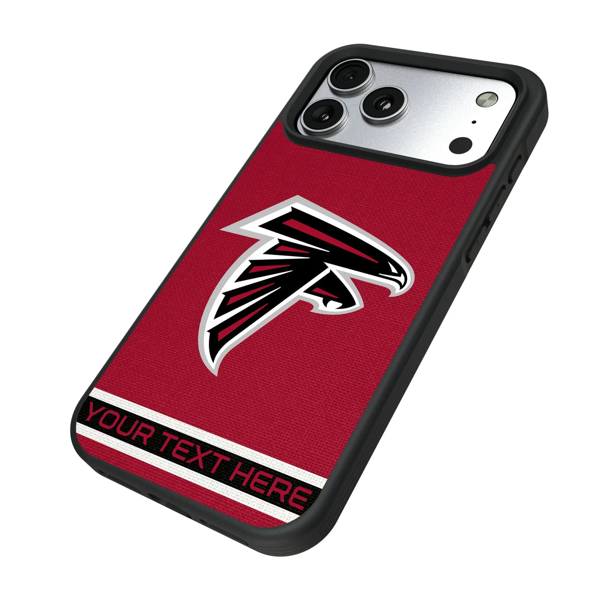 Atlanta Falcons Personalized Stripe iPhone Bump Phone Case for Apple iPhone - Isometric View#Device_iPhone 17 Pro Max
