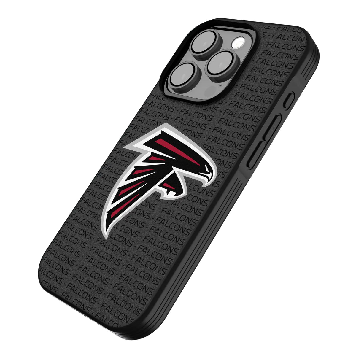 Atlanta Falcons Text Backdrop iPhone Bump Phone Case for Apple iPhone - Isometric View