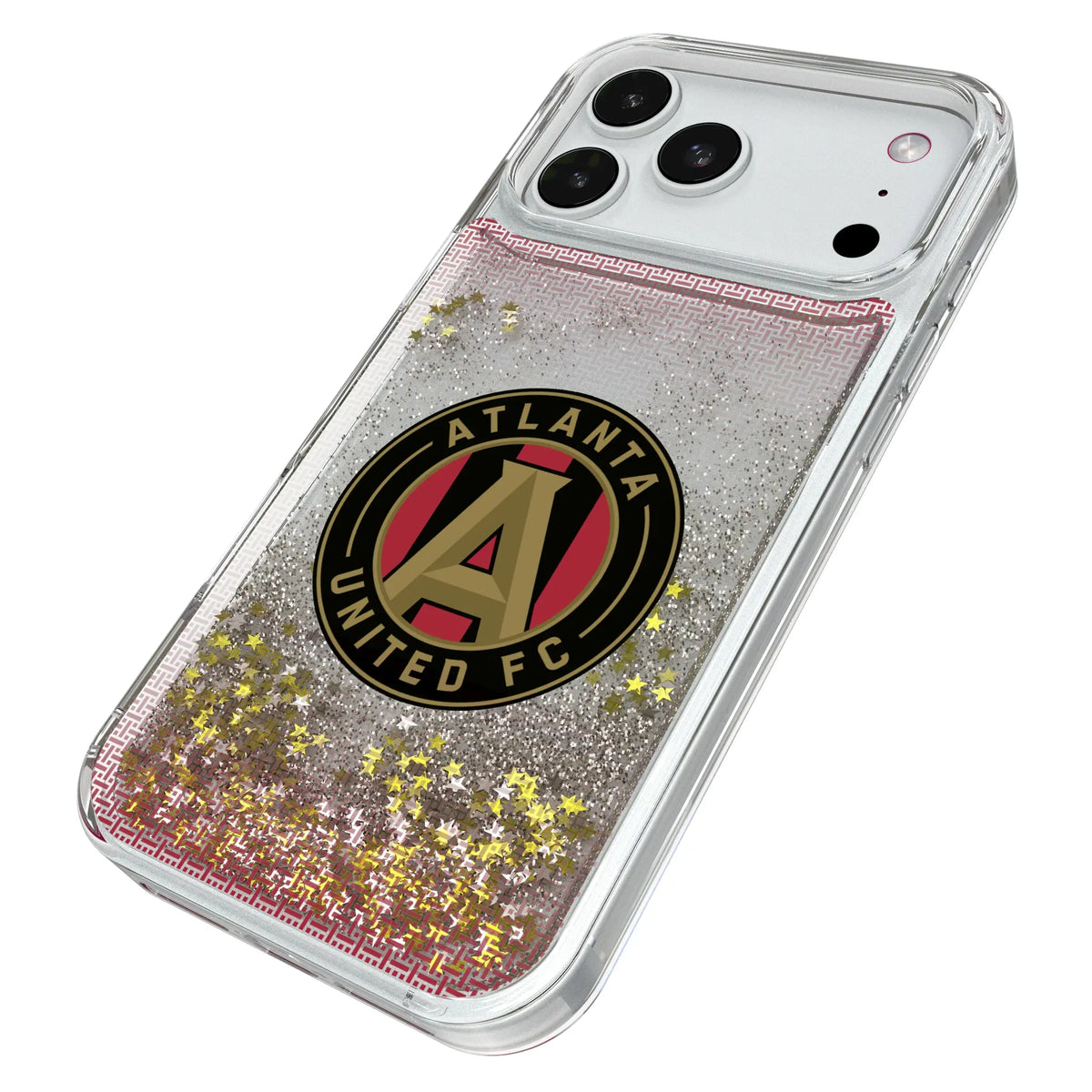 Atlanta United FC Linen iPhone Glitter Phone Case for Apple iPhone - Isometric View#Device_iPhone 18 Pro Max