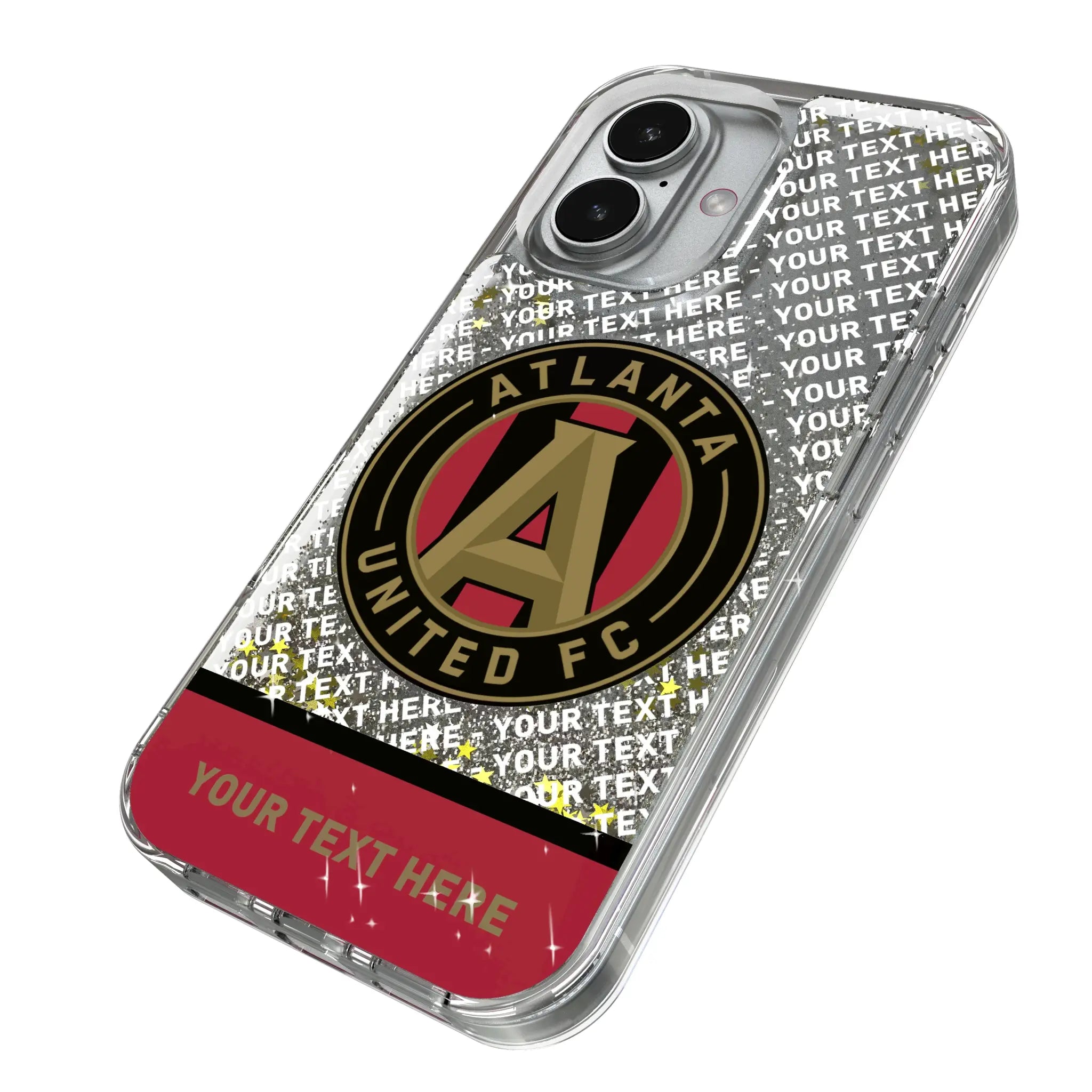 Atlanta United FC Personalized EndZone Plus iPhone Glitter Phone Case for Apple iPhone - Isometric View