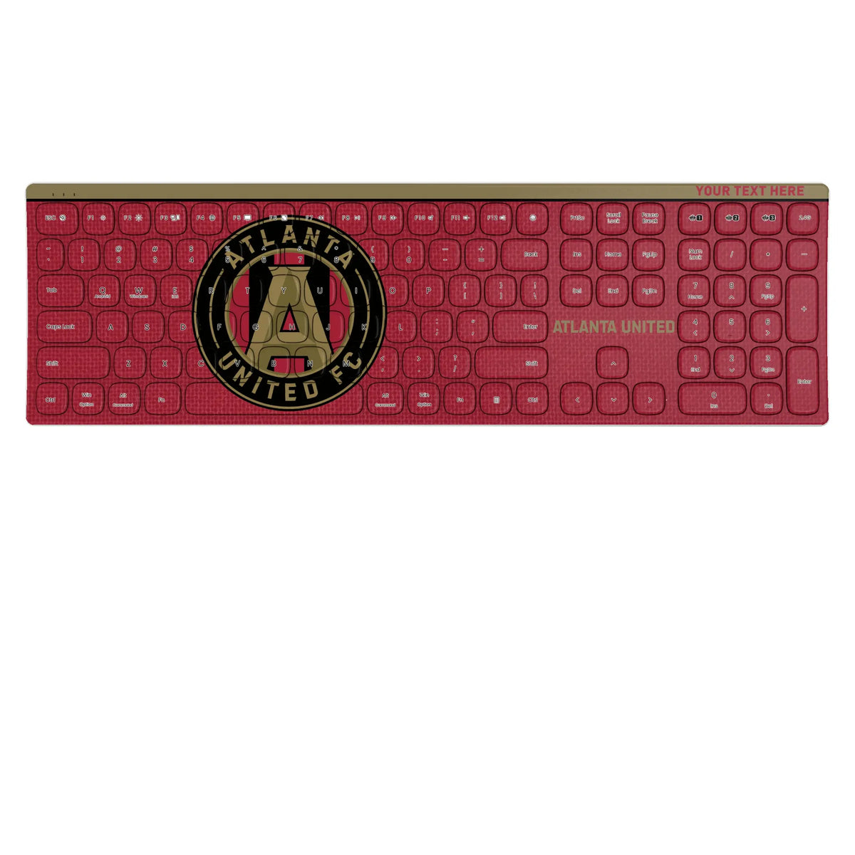 Atlanta United FC Personalized Endzone Solid KKB605 Curved Wireless Keyboard